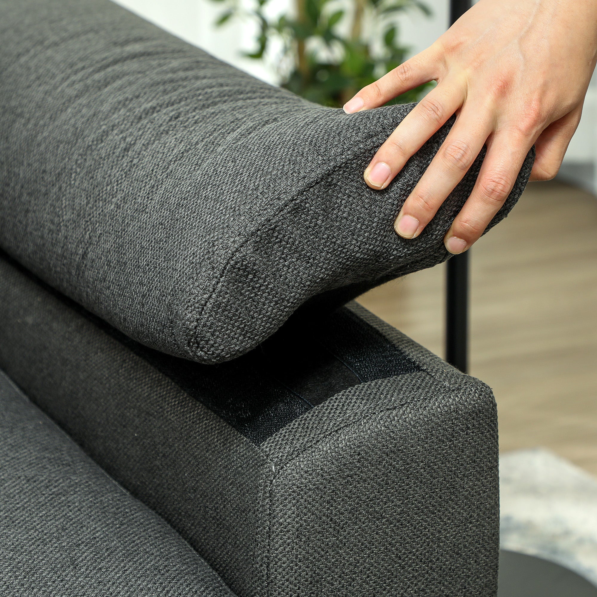 HOMCOM Pull Out Sofa Bed with 2 Pocket Springs, Fabric 2 Seater Click Clack Sofa Bed Settee, Convertible Sofa Couch with Pillows and Side Pockets for Living Room, Home Office, Charcoal Grey - North Peak Garden Furniture