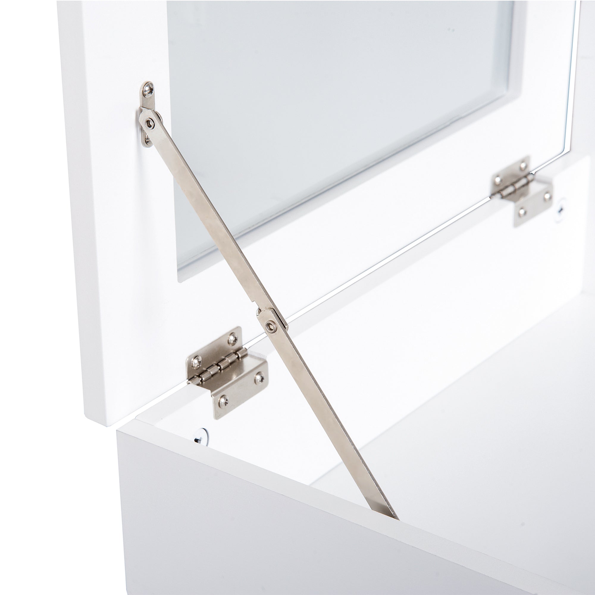 HOMCOM MDF,Pine Dressing Table Desk Flip-up Mirror Multi-purpose 2 Drawers Modern - White - North Peak Garden Furniture