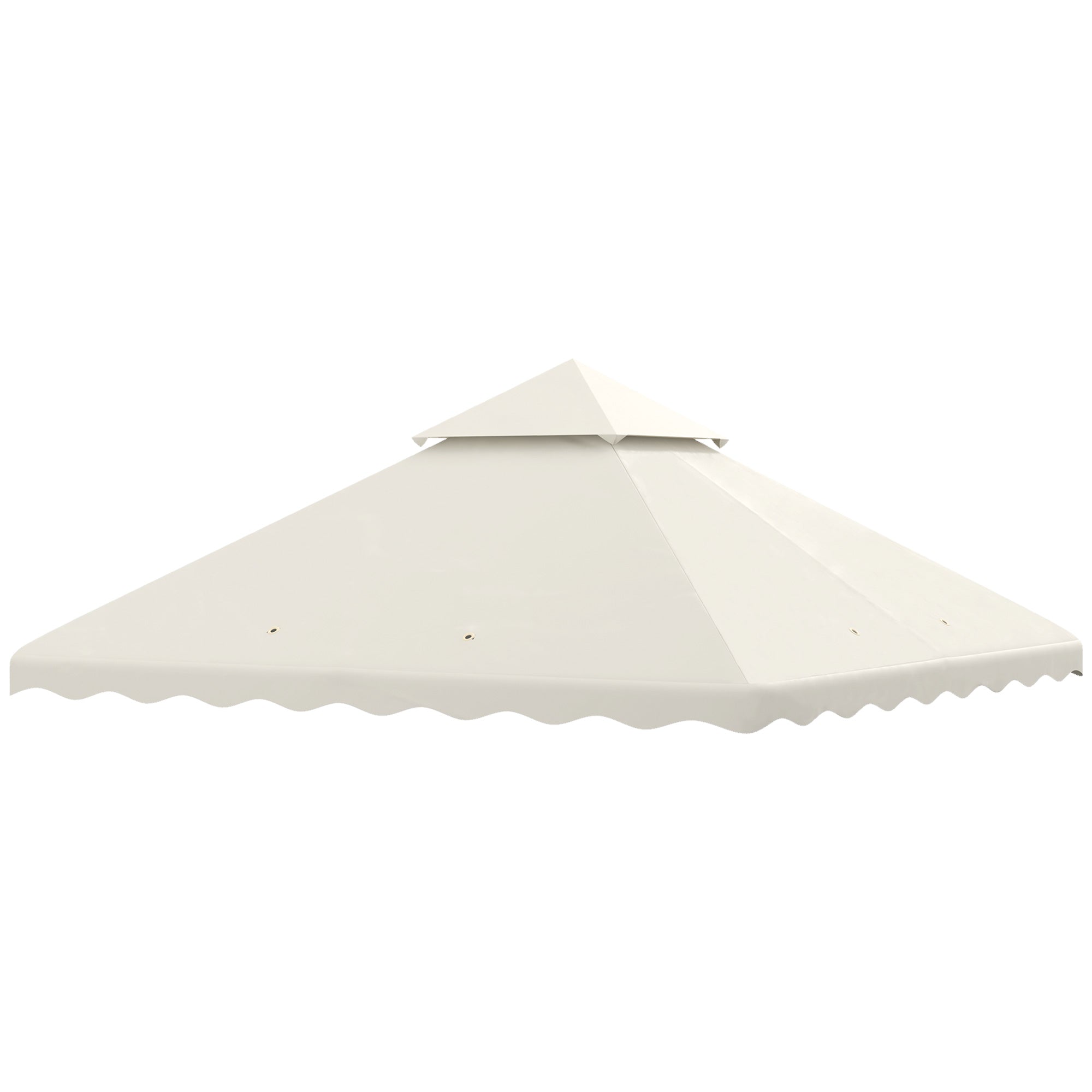 Outsunny 3 x 3 m Gazebo Canopy Replacement Covers, 2 - Tier Gazebo Roof Replacement TOP COVER ONLY, Cream White