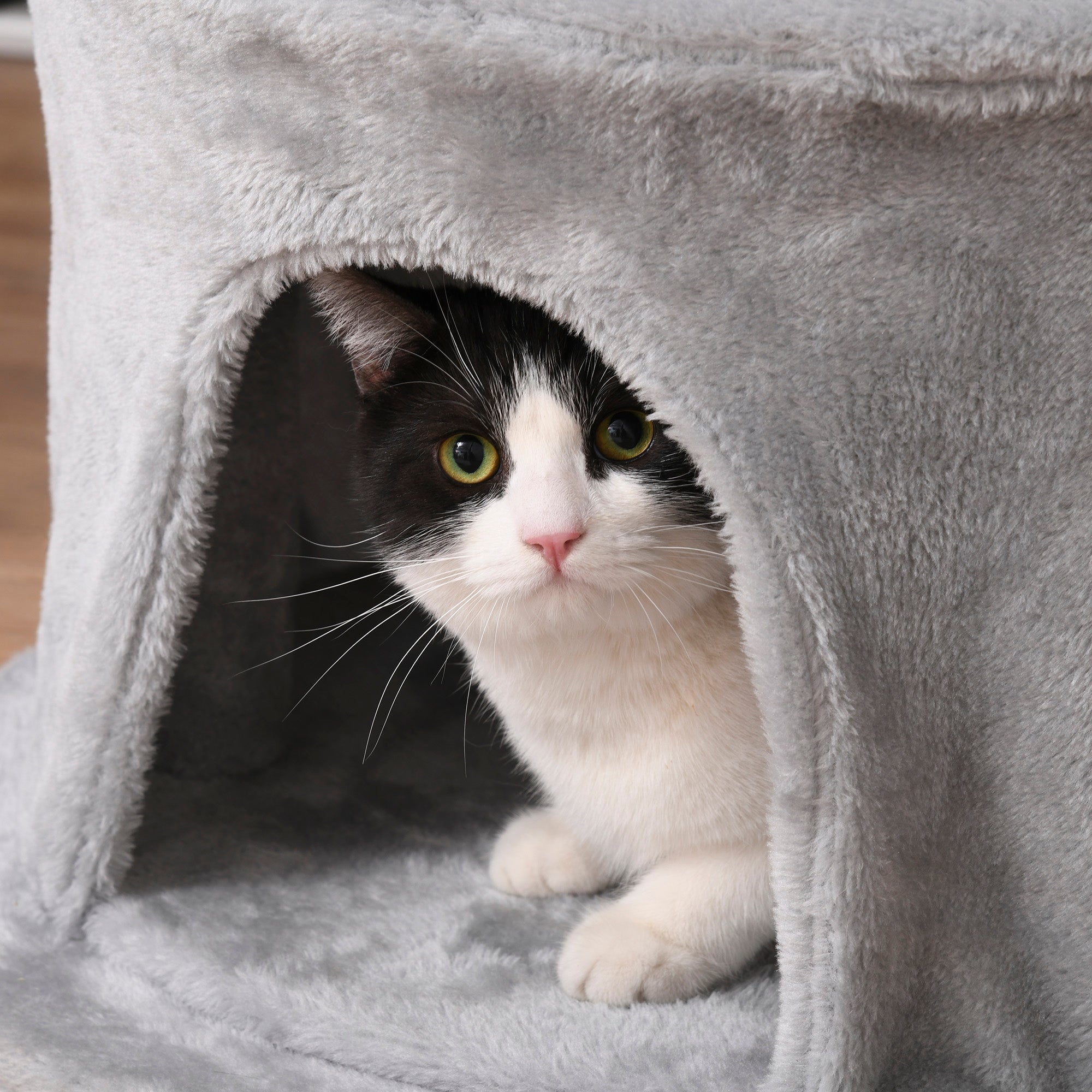 PawHut Cat Tree for Indoor Cats Kitten Tower Multi-level Activity Centre Pet Furniture with Scratching Post Condo Hanging Ropes Plush Perches Grey - North Peak Garden Furniture