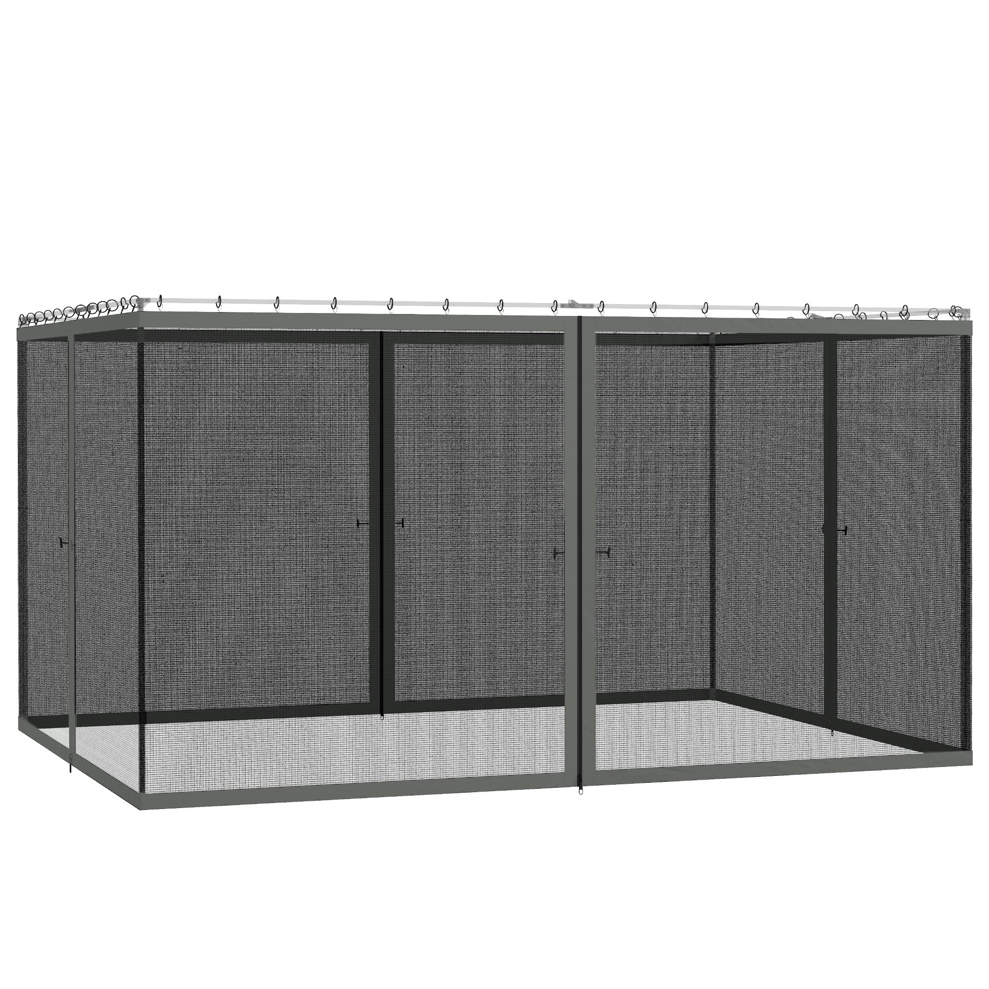 Outsunny 352 x 207cm Universal Replacement Mesh Sidewall Netting for Patio Gazebos and Canopy Tents, (Sidewall Only) Dark Grey