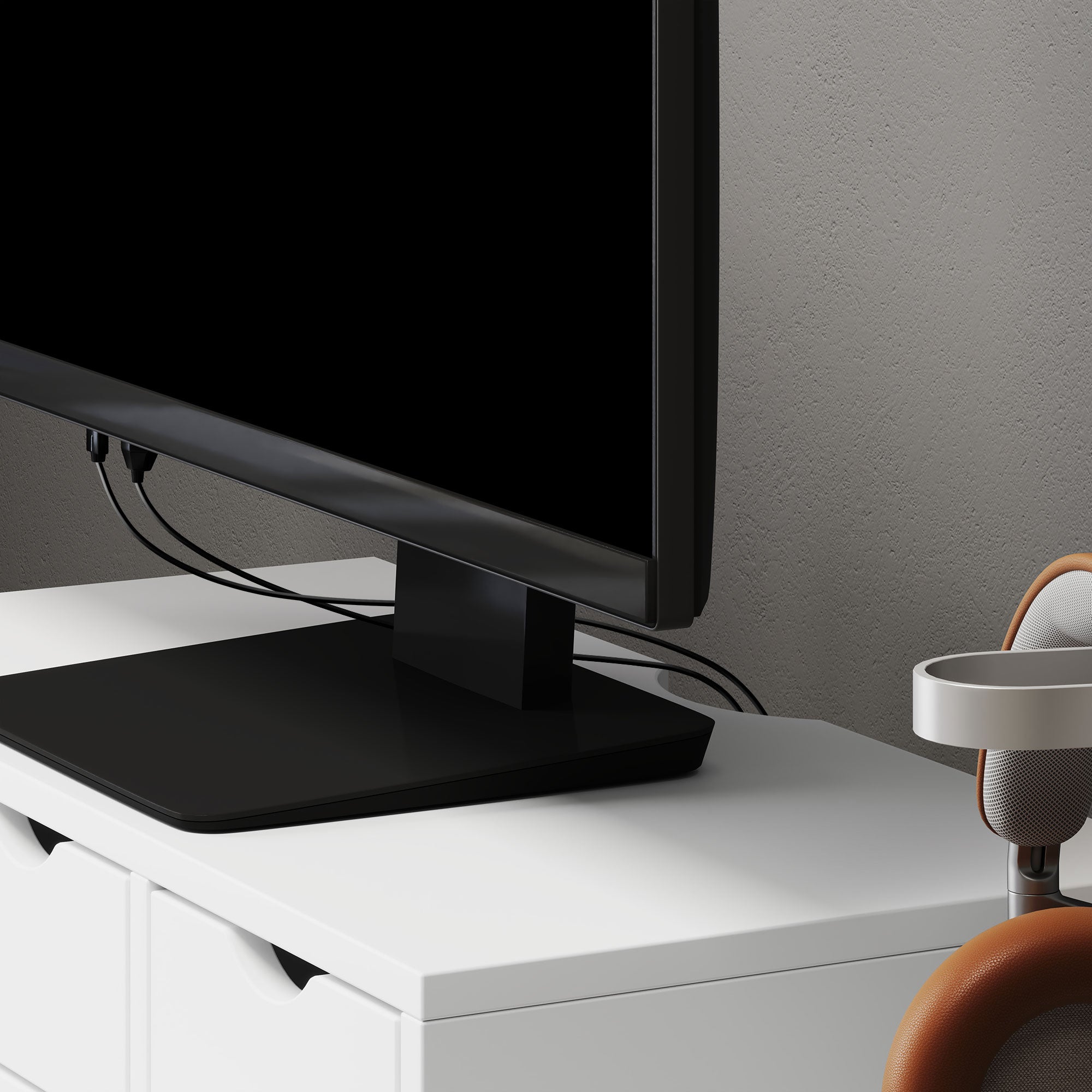 HOMCOM Monitor Stand Riser with 3 Drawers, Monitor Riser for Laptop, Computer, PC, Small Printer, 51 x 24 x 13cm, White - North Peak Garden Furniture