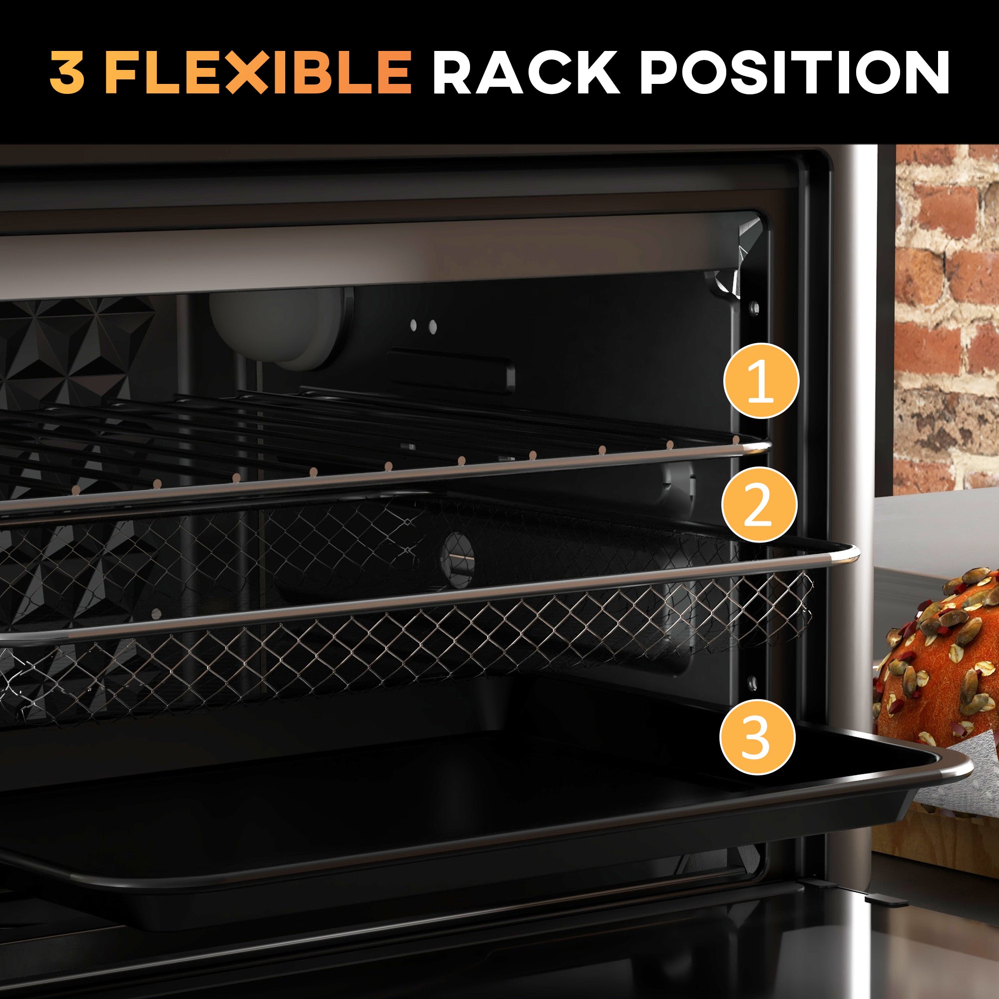 HOMCOM Air Fryer Oven, 13L Mini Oven, Multifunction Countertop Convection Oven w/ 12 Presets, Adjustable Temp and Time, 1500W - North Peak Garden Furniture