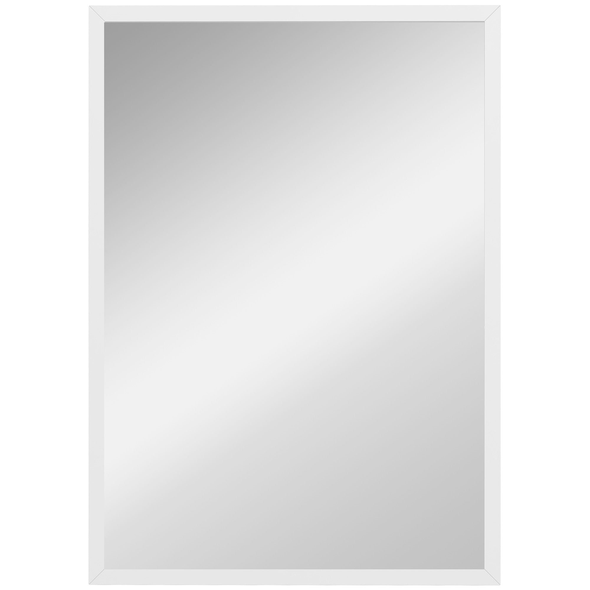 HOMCOM Wall-Mounted Bathroom Mirror, 70 x 50 cm Wall Mirror for Living Room, Bedroom, Hallway, White
