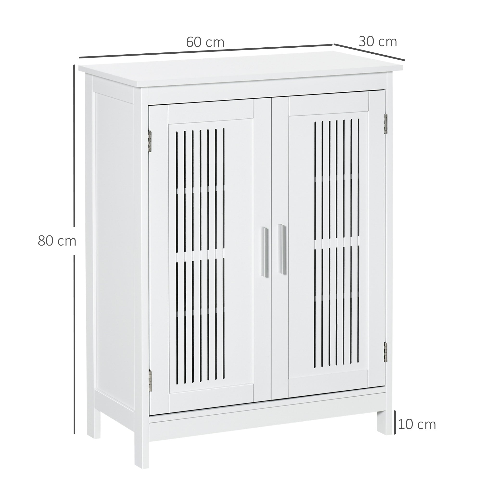 kleankin Modern Bathroom Floor Cabinet - White - North Peak Garden Furniture