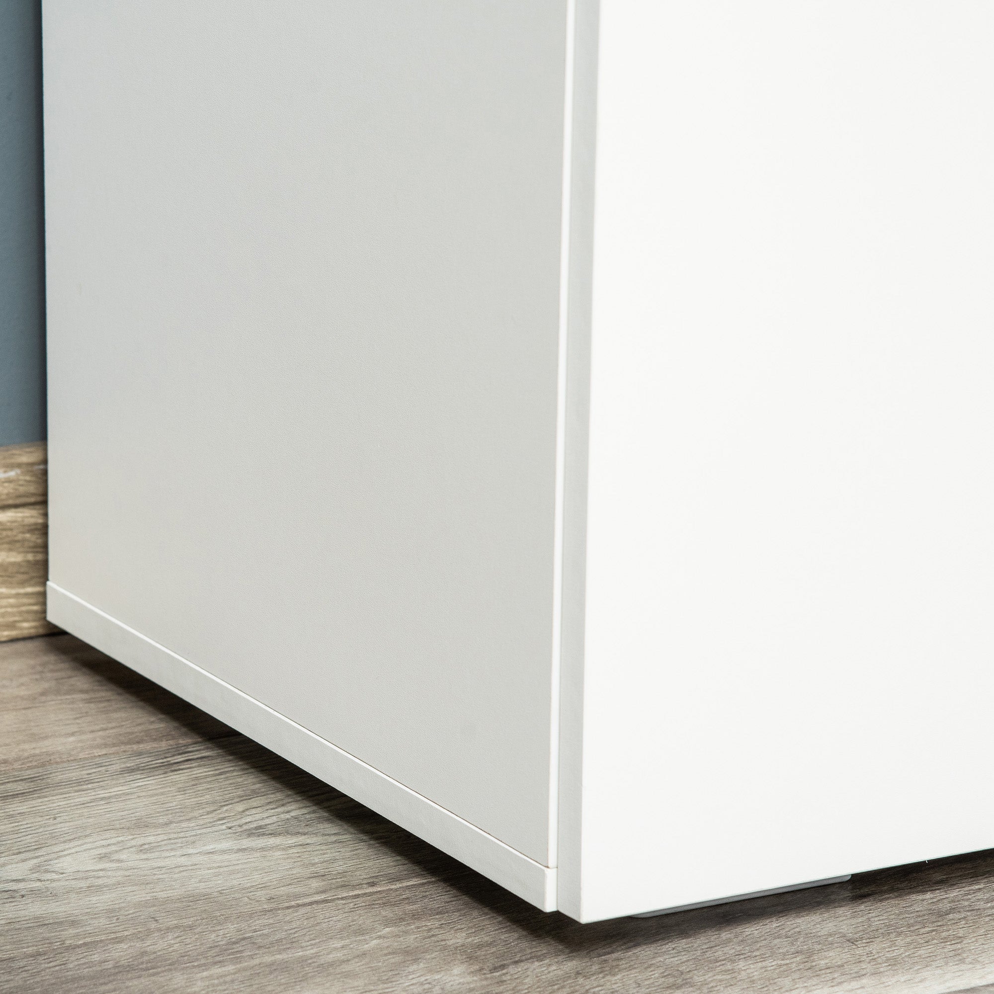 HOMCOM Storage Cabinet w/ Two Shelves Wooden Sideboard Freestanding Kitchen Cupboard Bookcase - White - North Peak Garden Furniture