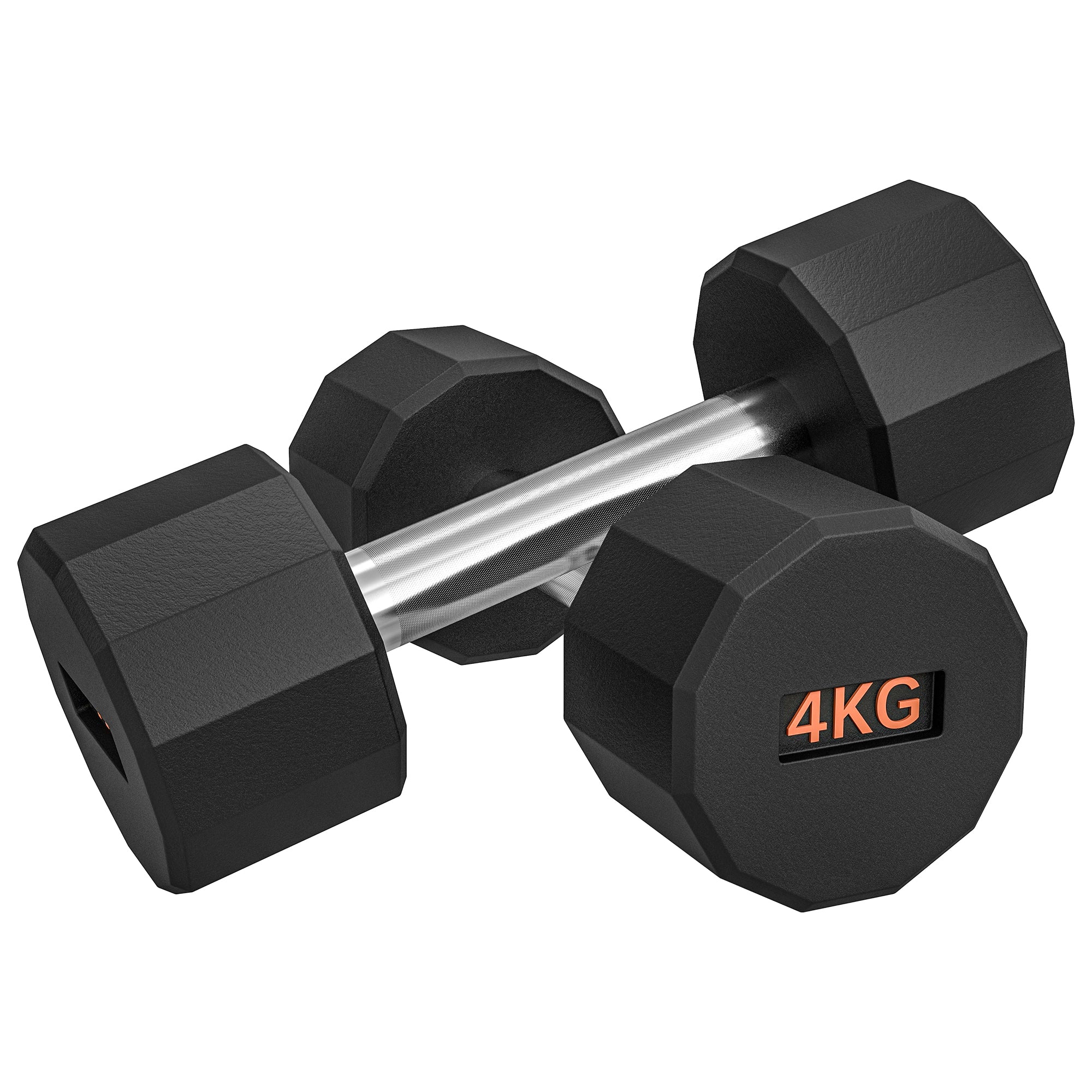 SPORTNOW 2 x 4kg Dumbbells Weights Set with 12-Sided Shape and Non-Slip Grip for Men Women Home Gym Workout - North Peak Garden Furniture
