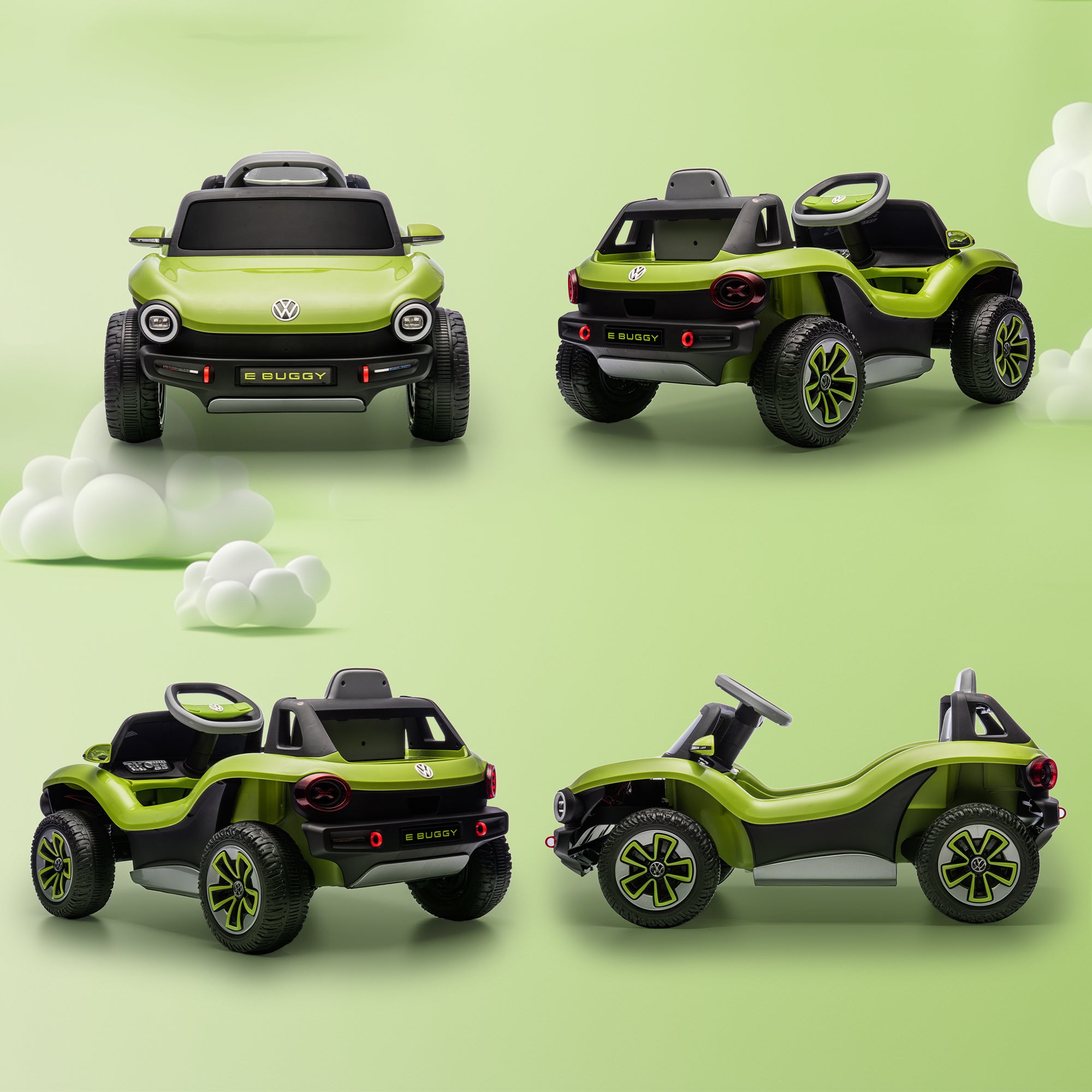 AIYAPLAY Volkswagen Licensed Kids Electric Car with Remote Control for Ages 3-6 Years, Green