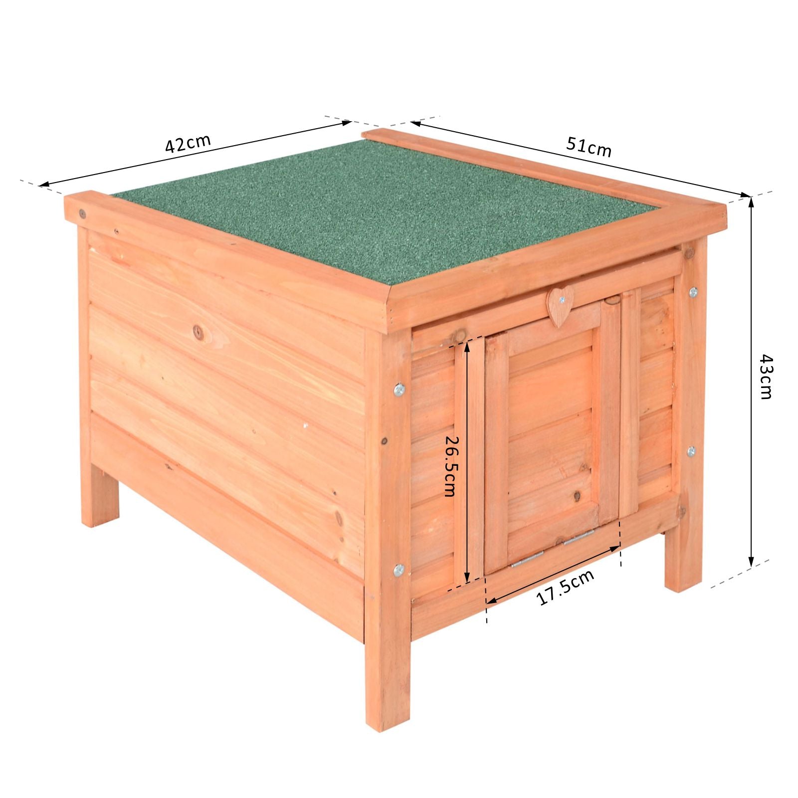 PawHut 20" Wooden Guinea Pigs Hutches-Fir Wood