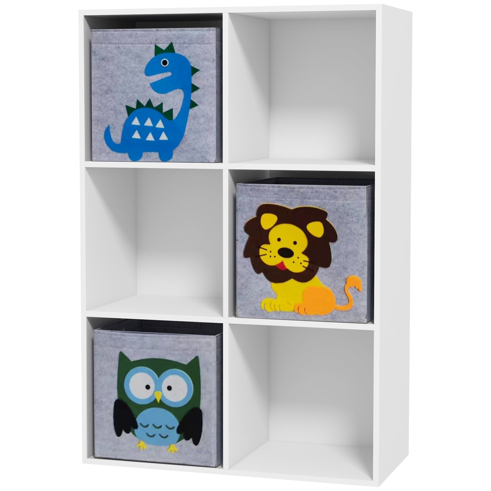 ZONEKIZ Kids Toy Box with Three Non-Woven Fabric Drawers, 61.8 x 29.9 x 91.5cm - White - North Peak Garden Furniture