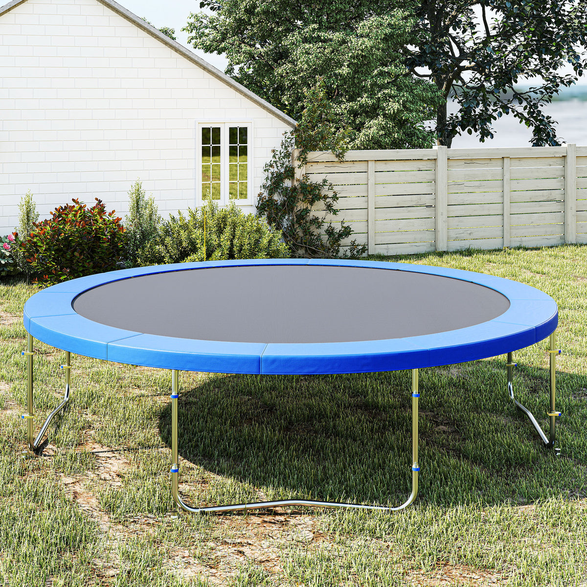 HOMCOM 12ft Trampoline Pad Φ366cm Trampoline Accessories Surround Pad Thick Foam Pads Padding Replacement Spare- Blue - North Peak Garden Furniture