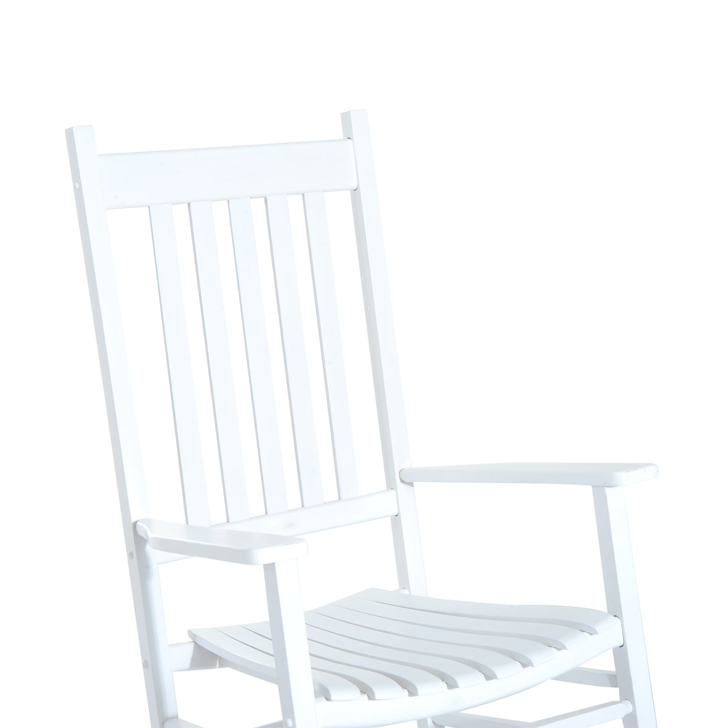 Outsunny Outdoor Porch Rocking Chair Armchair Wooden Patio Rocker Balcony Deck Garden Seat White - North Peak Garden Furniture