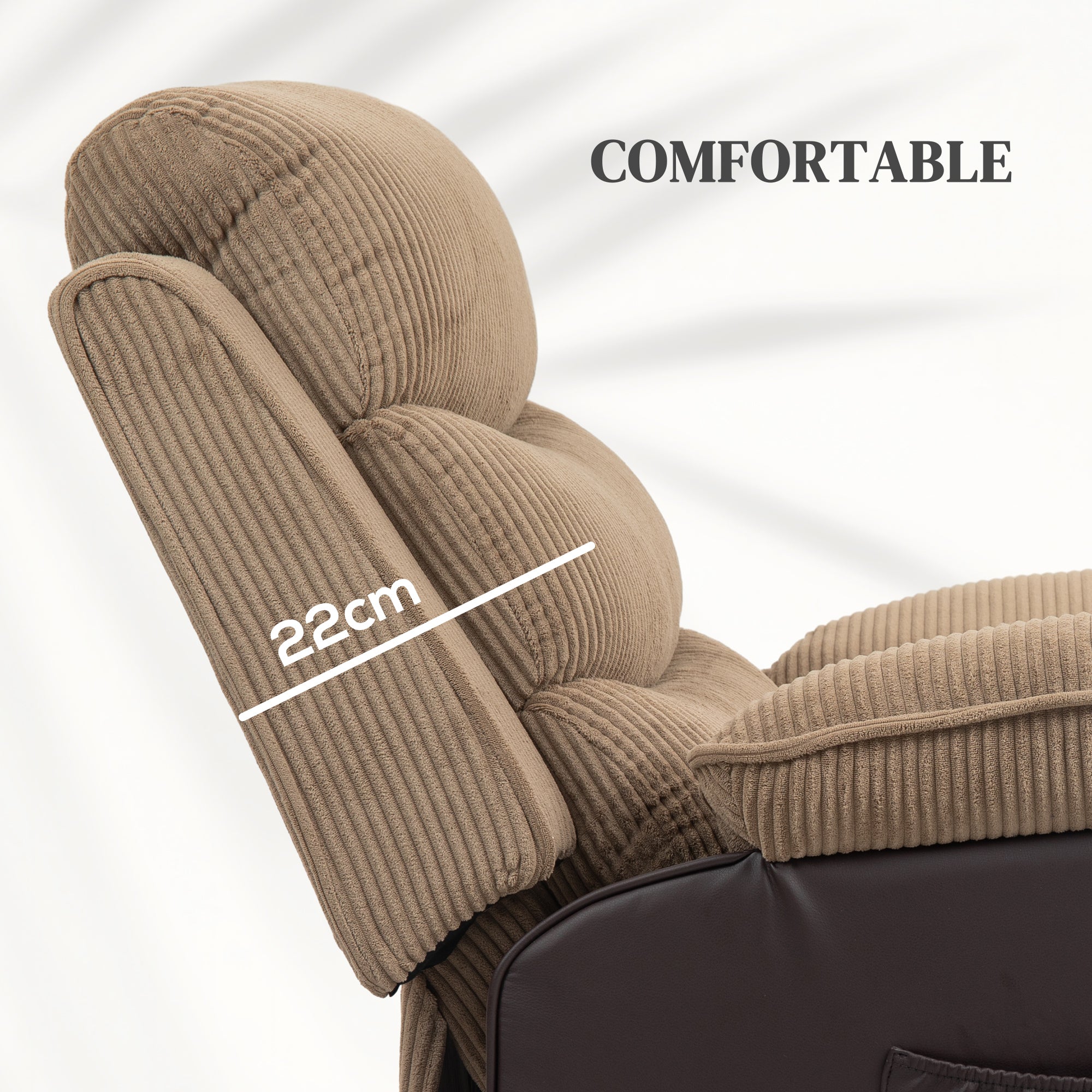 HOMCOM Power Lift Recliner Chair for Elderly, Patchwork Design Oversized Electric Riser and Recliner Armchair for Living Room with Remote Control and 2 Side Pockets, Brown - North Peak Garden Furniture