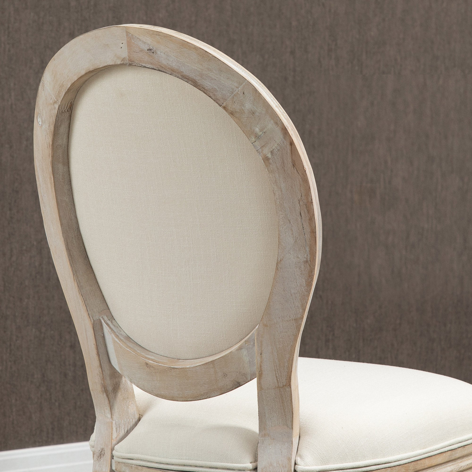 HOMCOM Set of Two French-Inspired Wooden Dining Chairs - Cream - North Peak Garden Furniture
