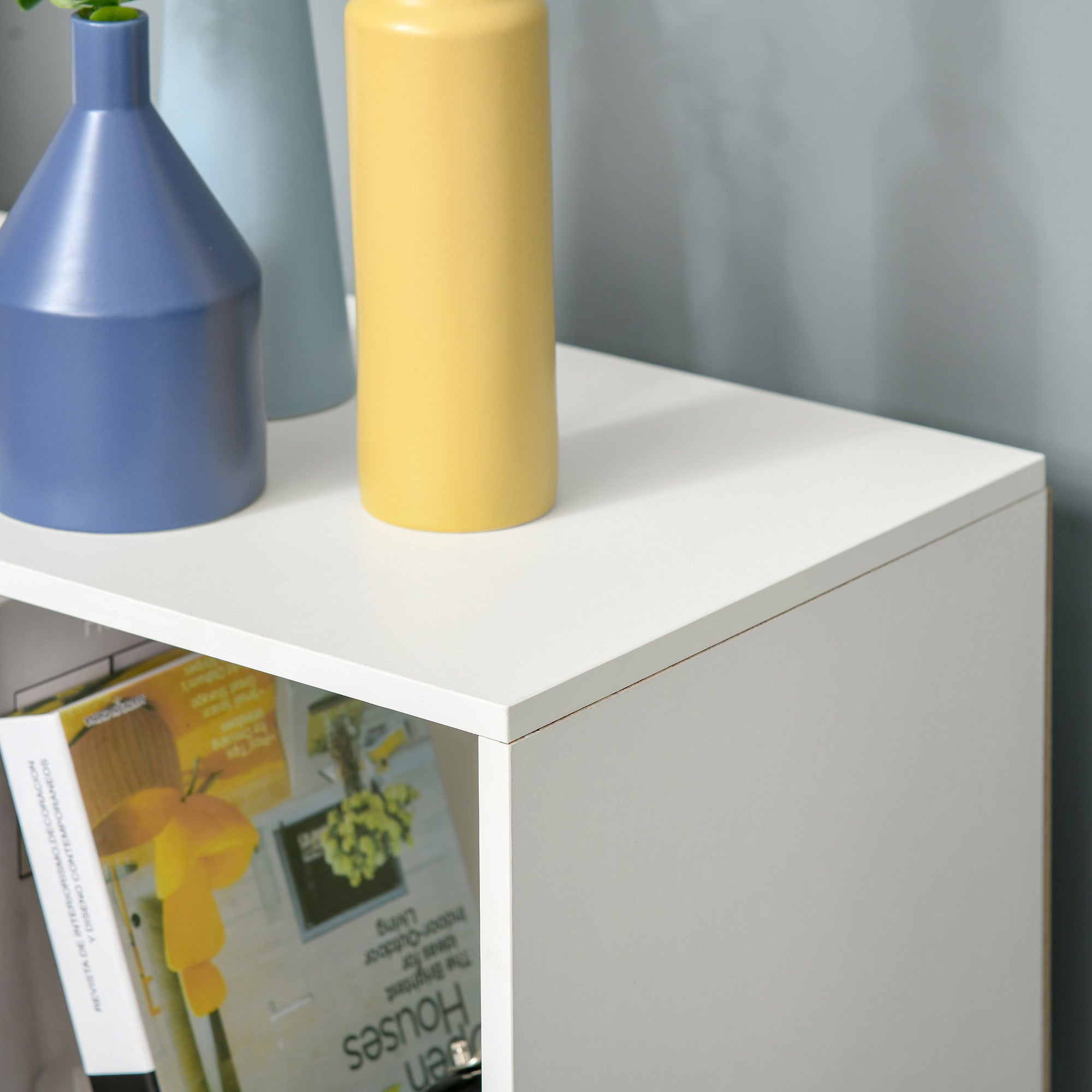 HOMCOM 3-tier 9 Cubes Storage Unit Particle Board Cabinet Bookcase Organiser Home Office Shelves White - North Peak Garden Furniture