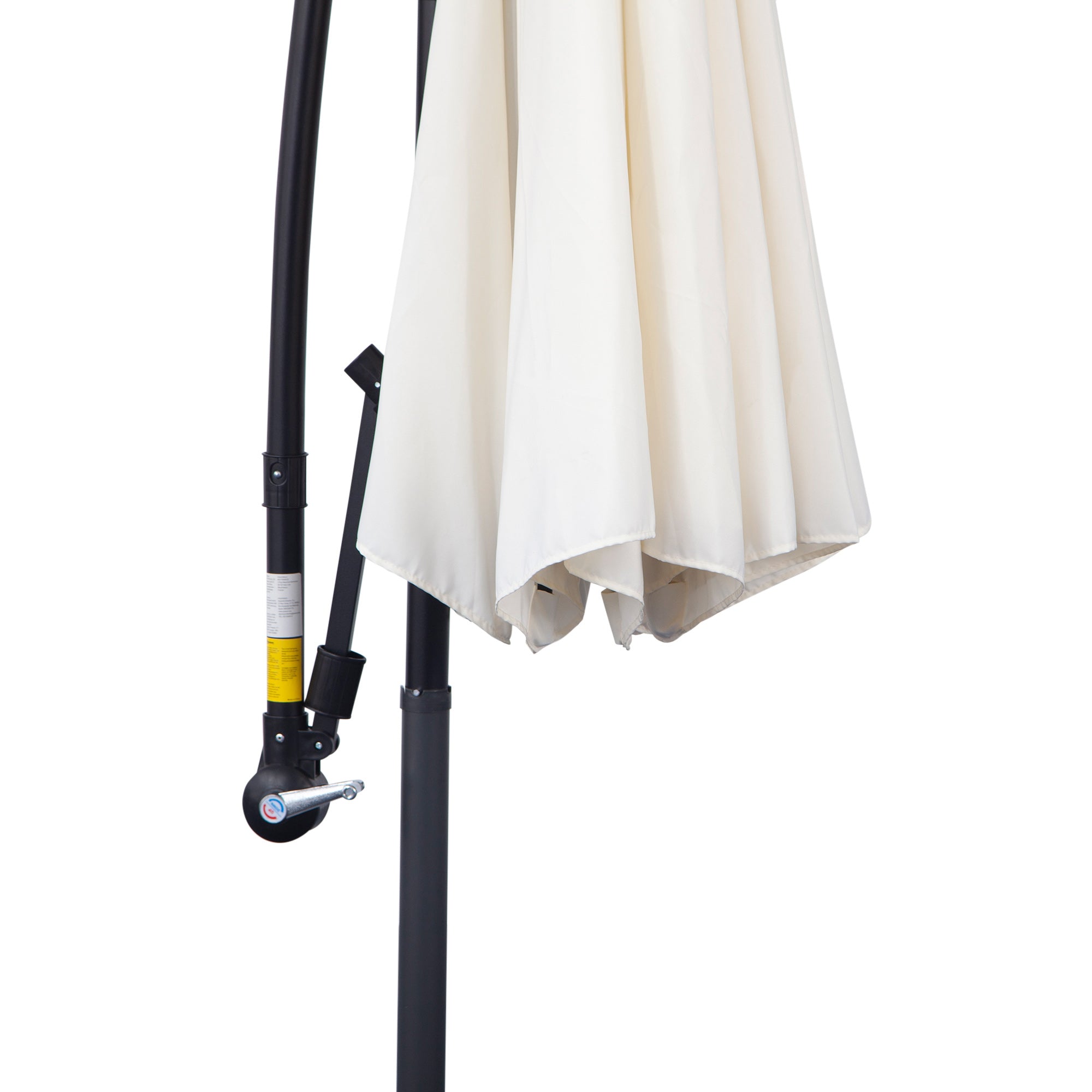 Outsunny 3M Banana Umbrella Parasol-Cream White - North Peak Garden Furniture