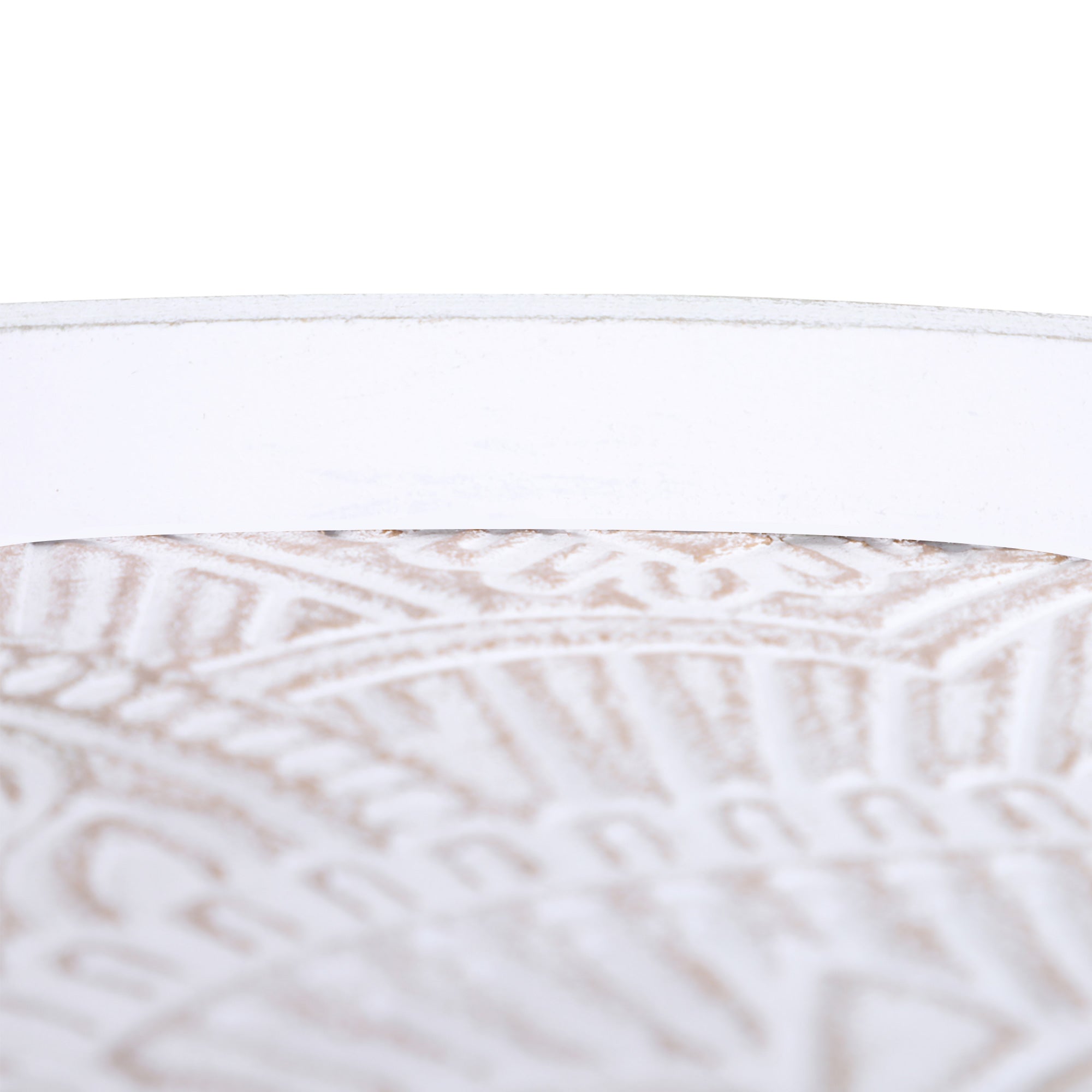 HOMCOM Coffee Table, Carved Floral Round Table with Tray-style Top and Wood Legs, Modern Side Table for Living Room, Set of 2, White - North Peak Garden Furniture