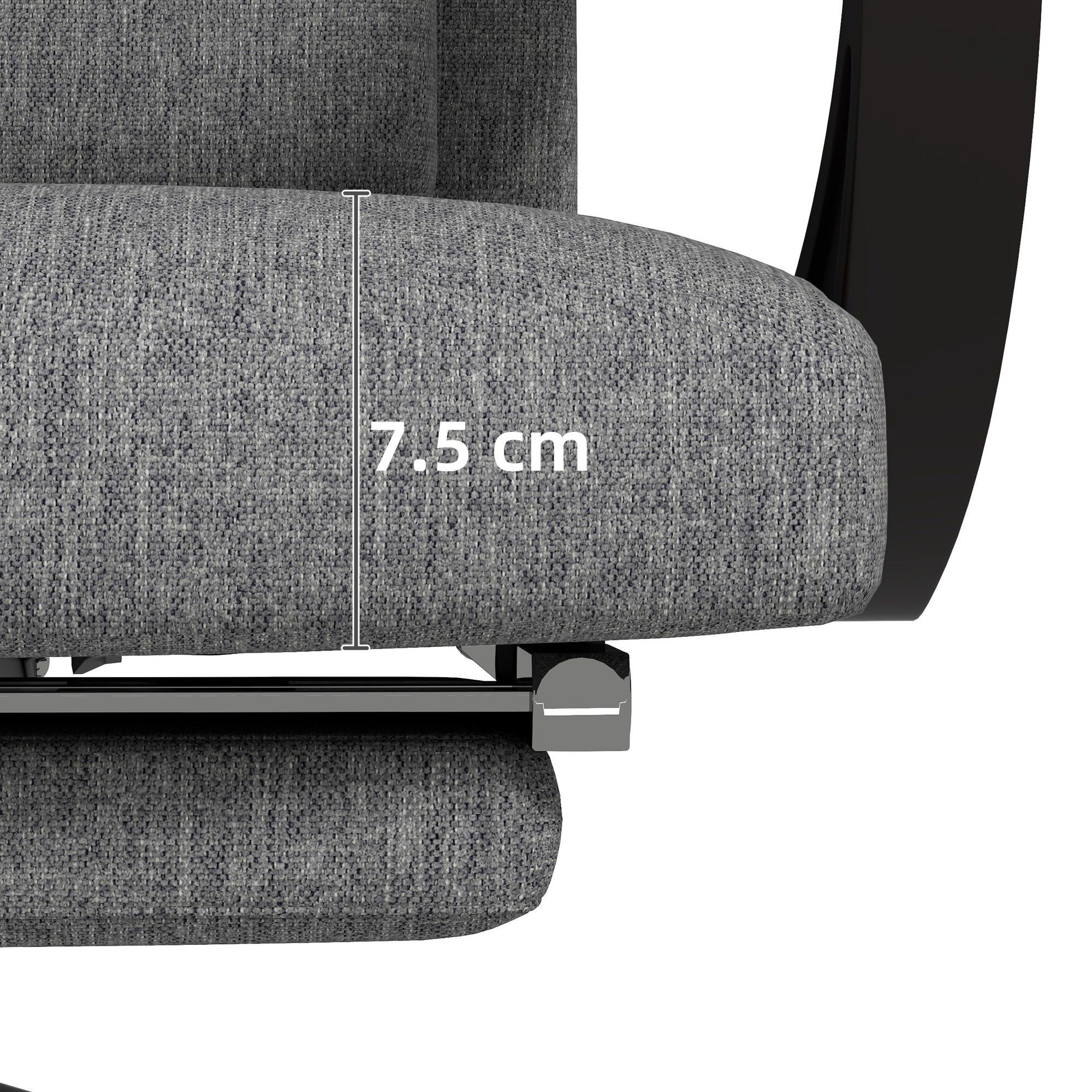 Vinsetto Linen-Look Office Chair, with 160° Reclining Back and Footrest - Grey - North Peak Garden Furniture