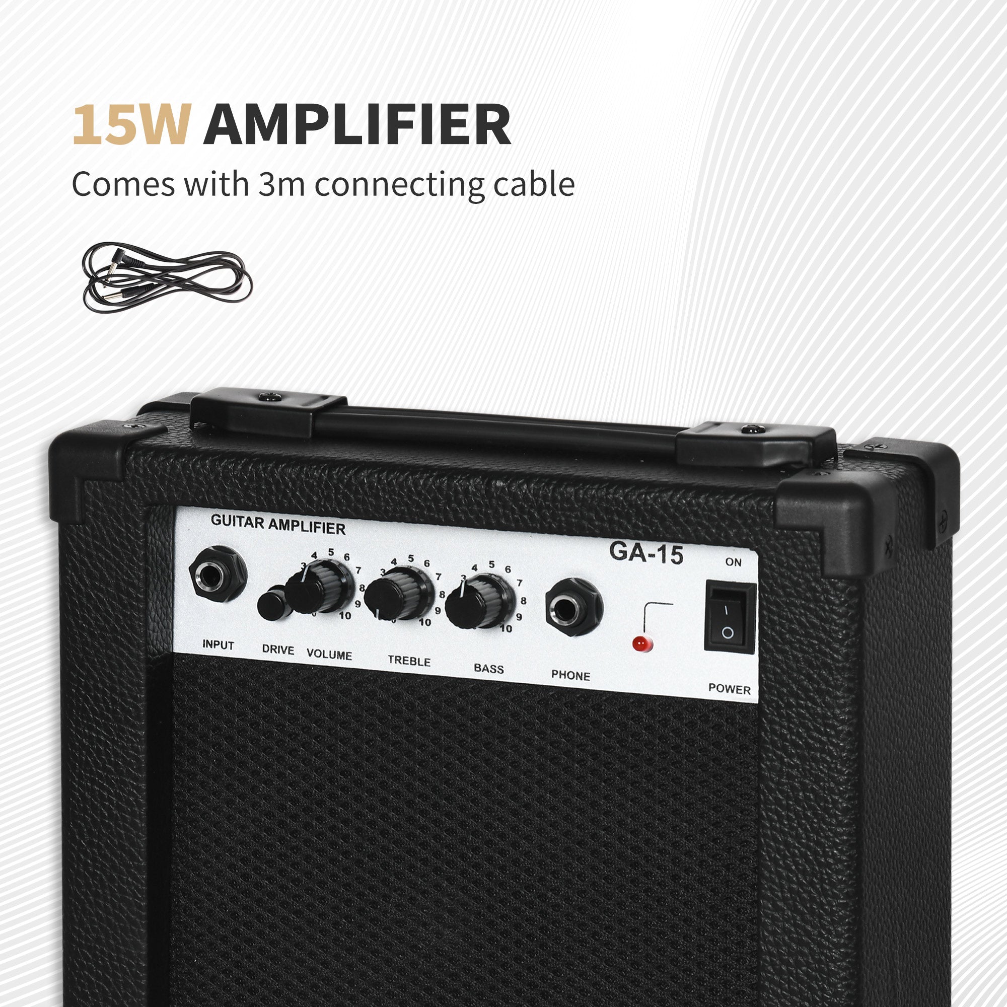 SPORTNOW Six-String Electric Guitar, with 15W Amplifier, Digital Turner, Picks, Shoulder Strap, Case Bag - Dark Green