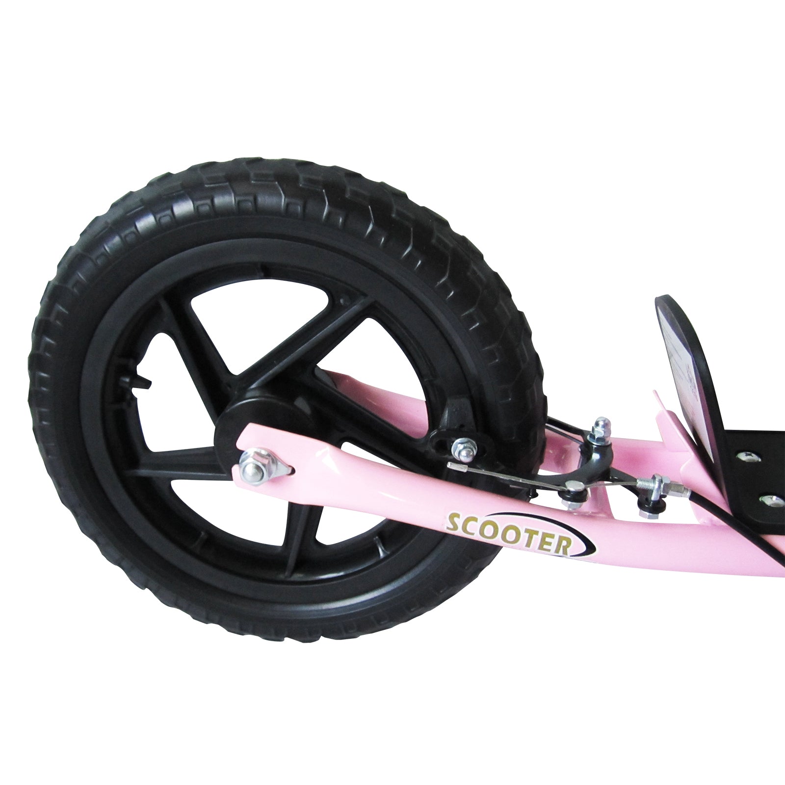 HOMCOM Teen Push Scooter Kids Children Stunt Scooter w/ 12" EVA Tyres, Pink