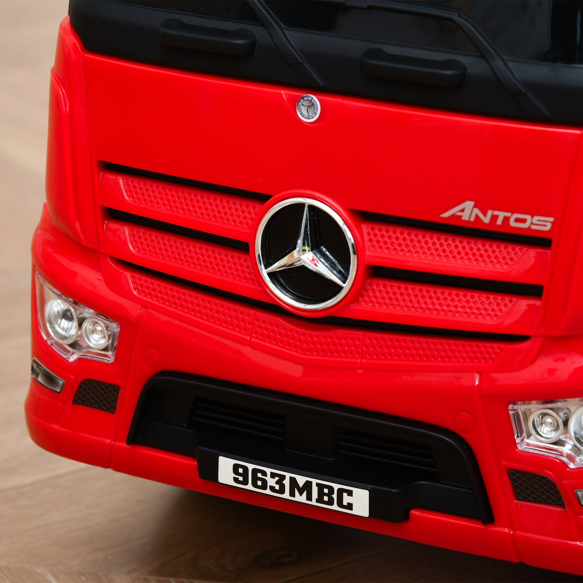 HOMCOM Compatible Kids Ride On Car Truck Mercedes Benz Licensed Toddler Foot To Floor Slider w/Under Seat Storage for 12 - 36 Months Red - North Peak Garden Furniture