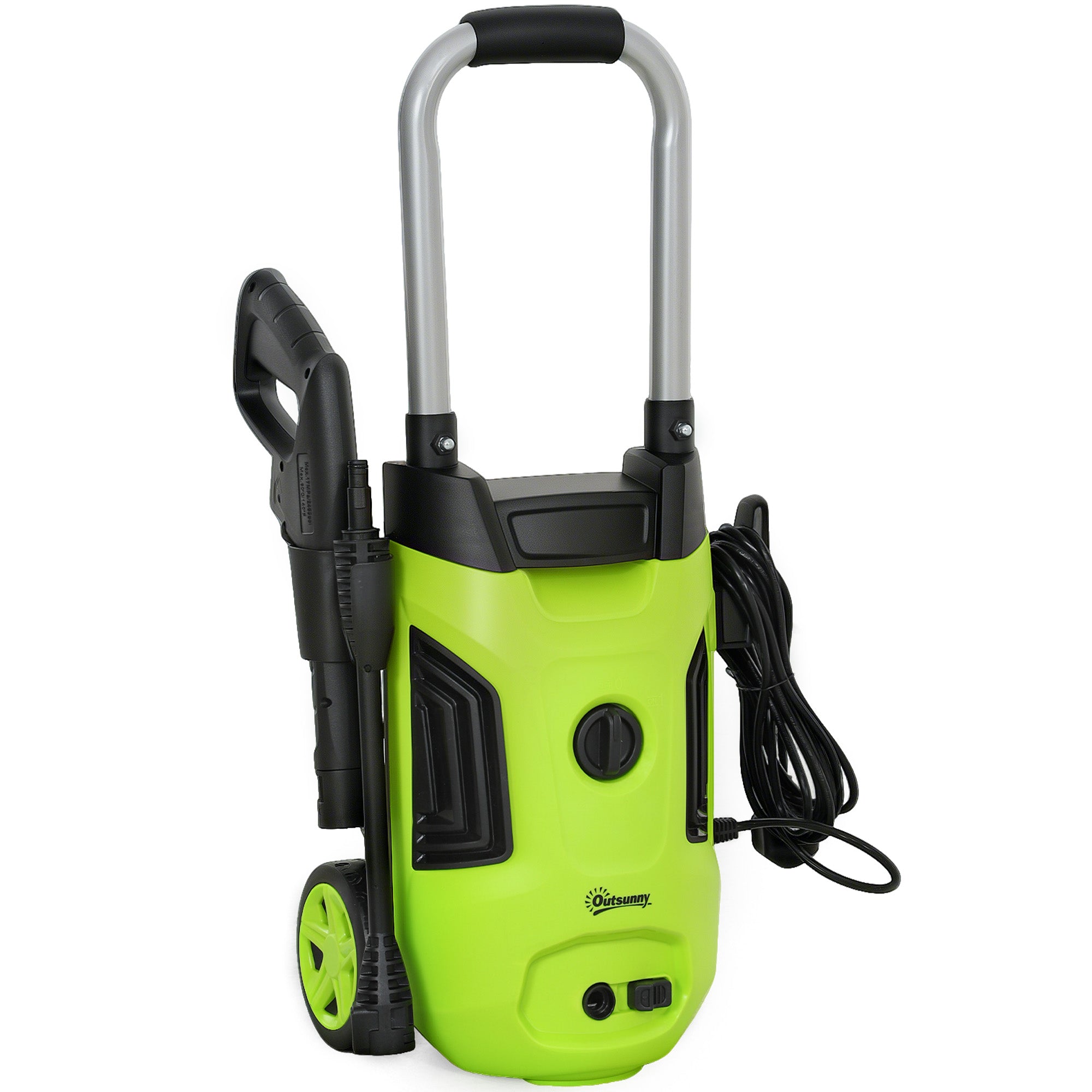 Outsunny 1800W High Pressure Washer, 150 Bar Pressure, 420 L/h Flow, Portable Electric Power Washer Jet Wash Cleaner with Adjustable Nozzle, 6M Hose, Steel Handle for Home Patio Car Driveway, Green - North Peak Garden Furniture