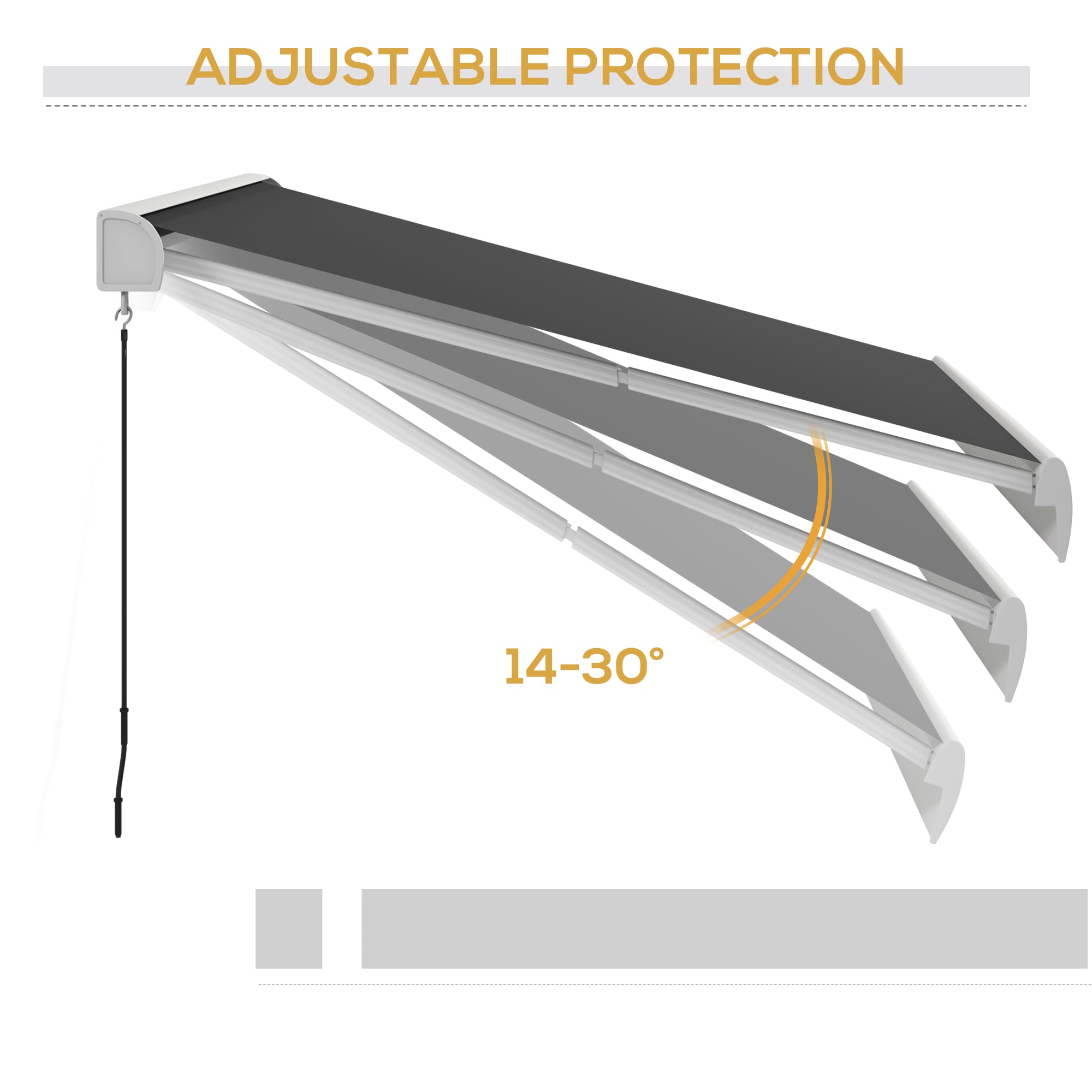 Outsunny 2.5 x 3m Electric Cassette Awning, with Remote - Grey - North Peak Garden Furniture