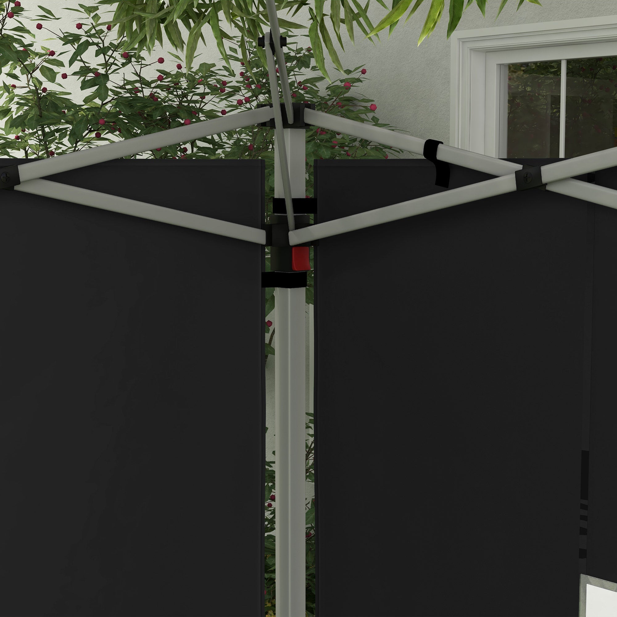Outsunny Gazebo Side Panels, Sides Replacement with Window for 3x3(m) or 3x4m Pop Up Gazebo, 2 Pack, Black - North Peak Garden Furniture