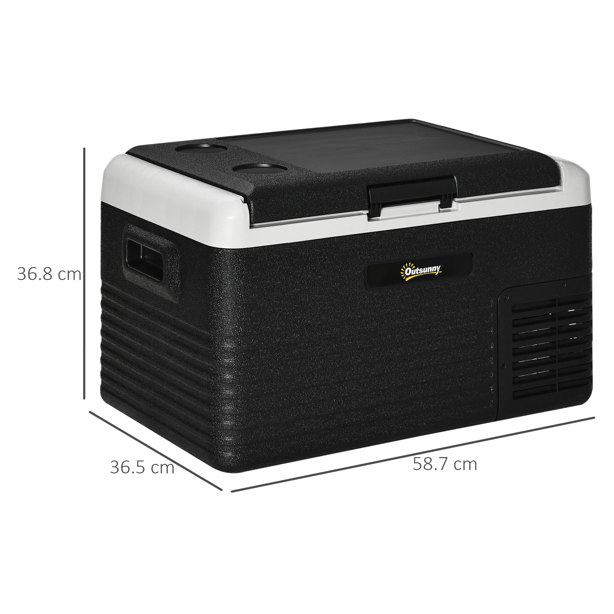 Outsunny 30L Car Refrigerator, Portable Compressor Car Fridge Freezer, Electric Cooler Box with 12/24V DC and 110-240V AC for Camping, Driving, Picnic, Down to -20℃ - North Peak Garden Furniture