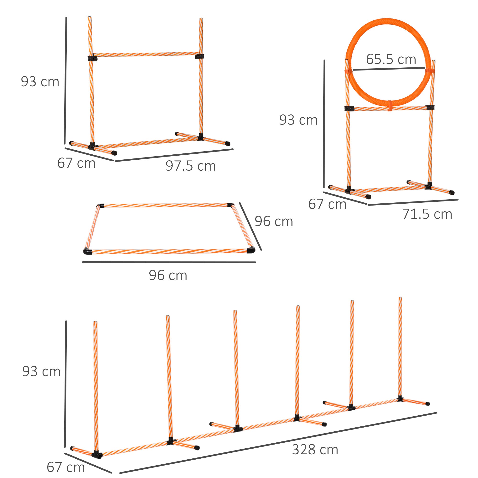 PawHut Dog Agility Training Set, Weave Poles Slalom Obstacle Course Equipment, Outdoor Indoor Use with Oxford Carry Bag | Aosom UK