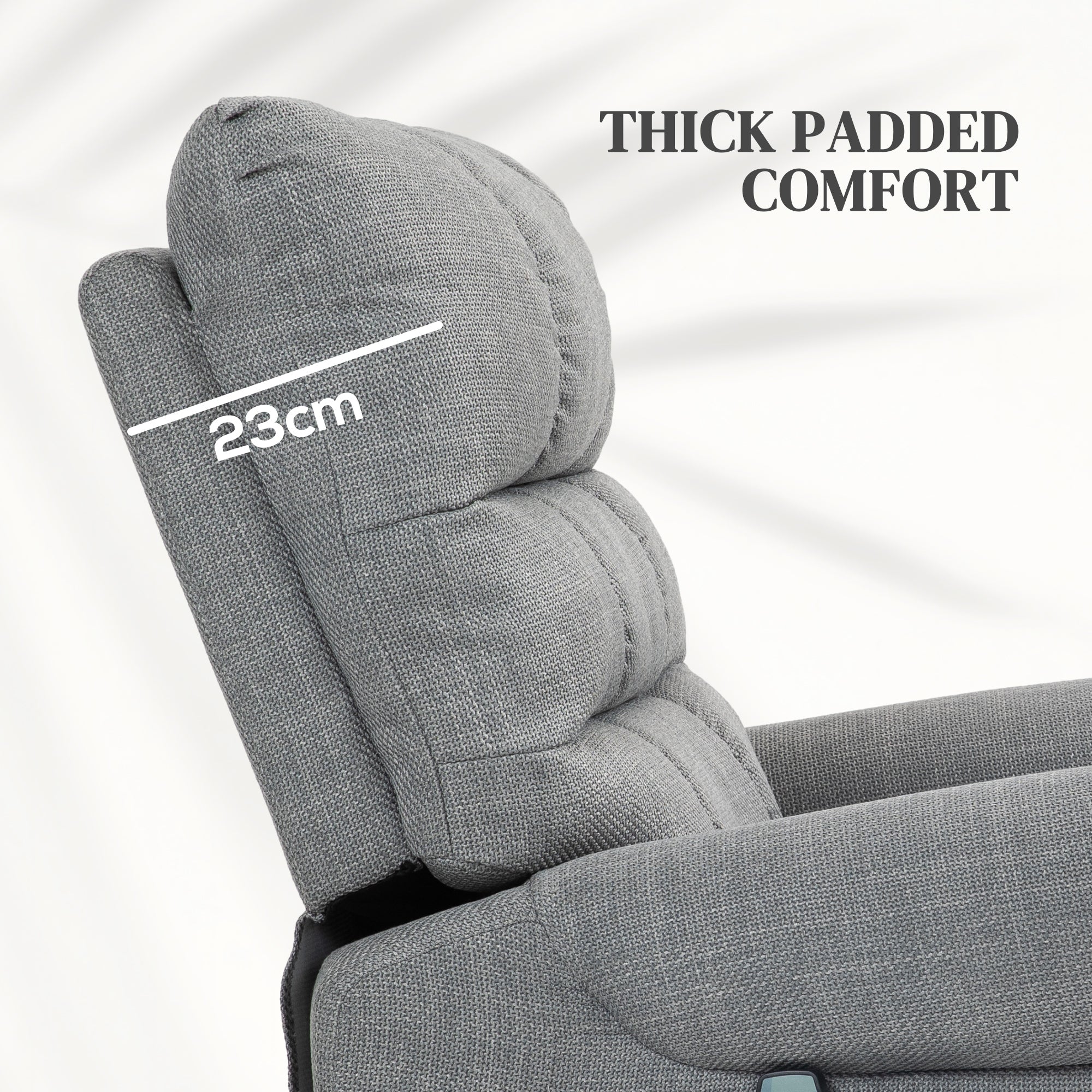 HOMCOM Rise and Recline Electric Massage Armchair - Grey - North Peak Garden Furniture