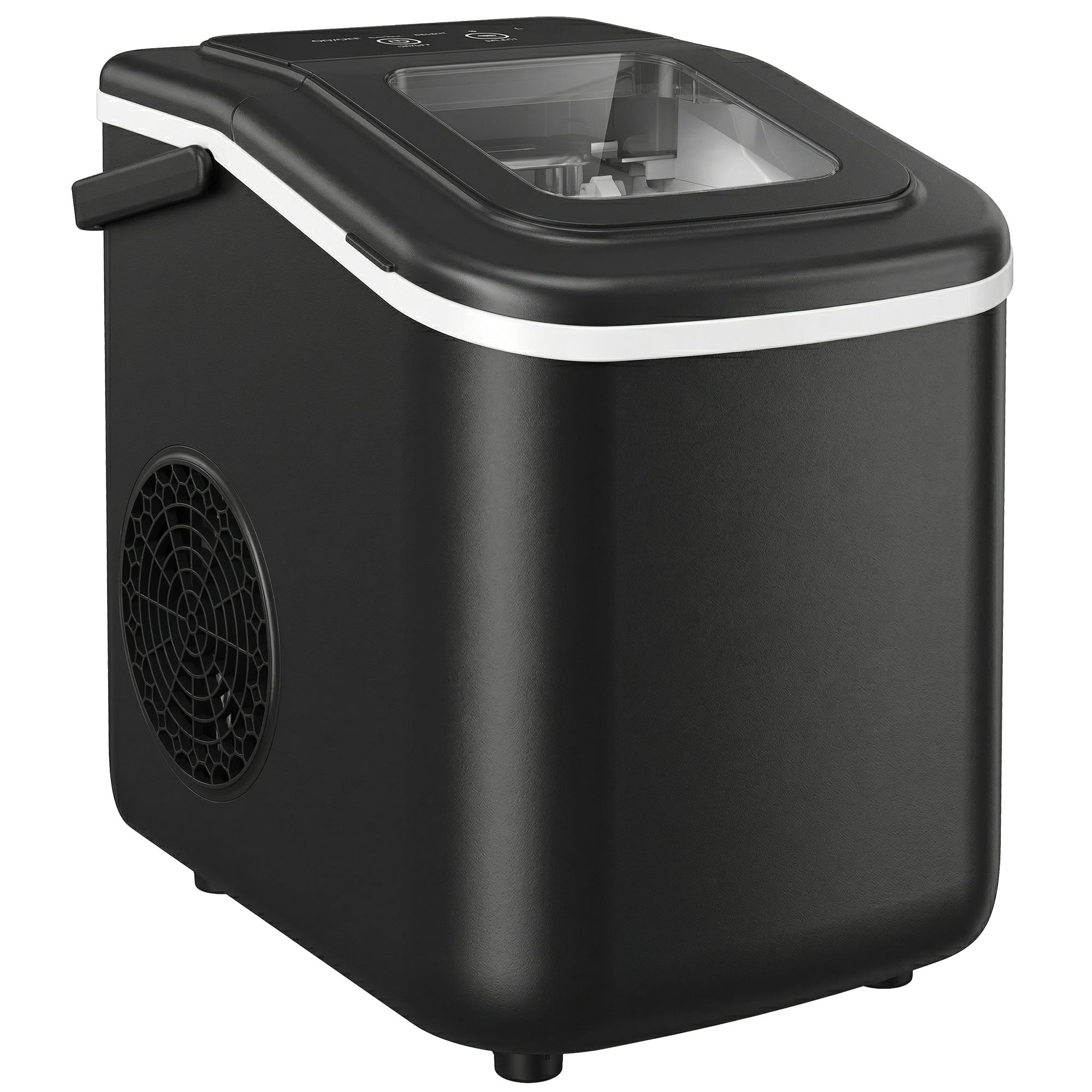 HOMCOM Countertop Ice Maker Machine 9 Cubes in 7 Mins Portable Ice Machine Ice Scoop and Basket 2 Sizes Black