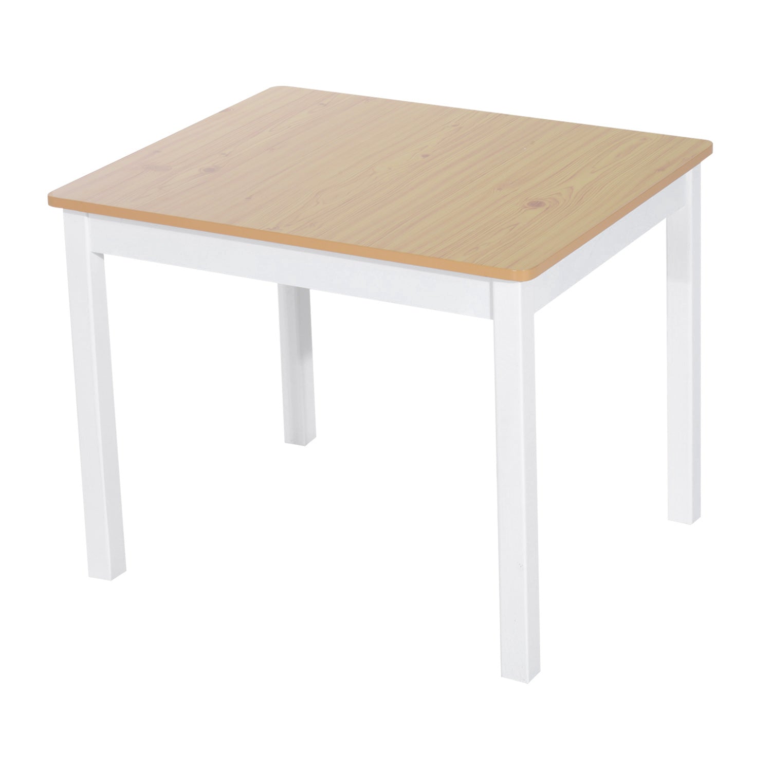 HOMCOM 4-Piece Kids Table and Chair Set with 2 Wooden Chairs, 1 Storage Bench, and Interesting Modern Design, Natural/White - North Peak Garden Furniture