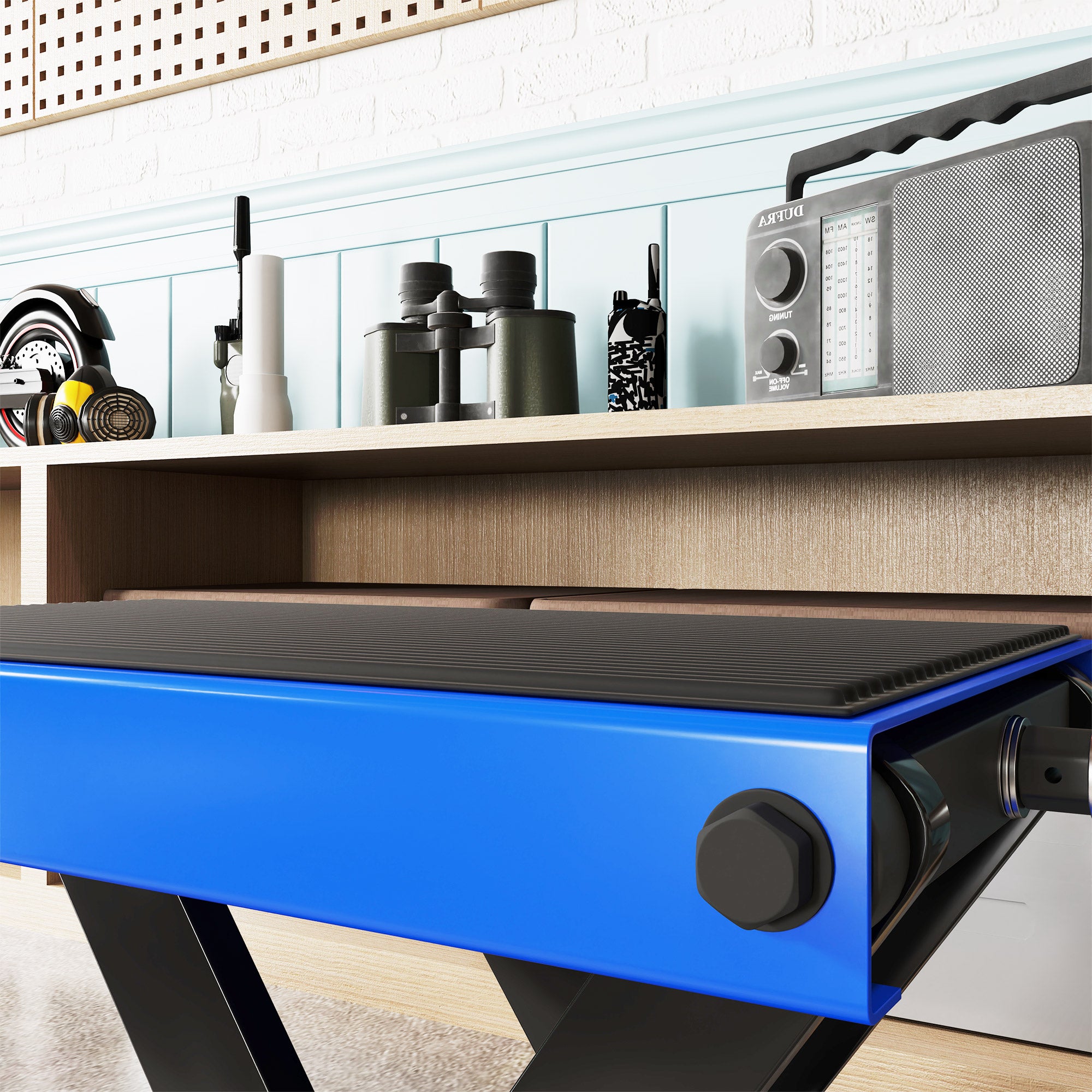 DURHAND 500KG Motorcycle Scissor Lift Jack, Height Adjustable Motorbike Stand with Anti-Slip Wide Deck, Heavy Duty Steel Motorbike Repair Lift Hoist Stand for Home Garage, Blue - North Peak Garden Furniture
