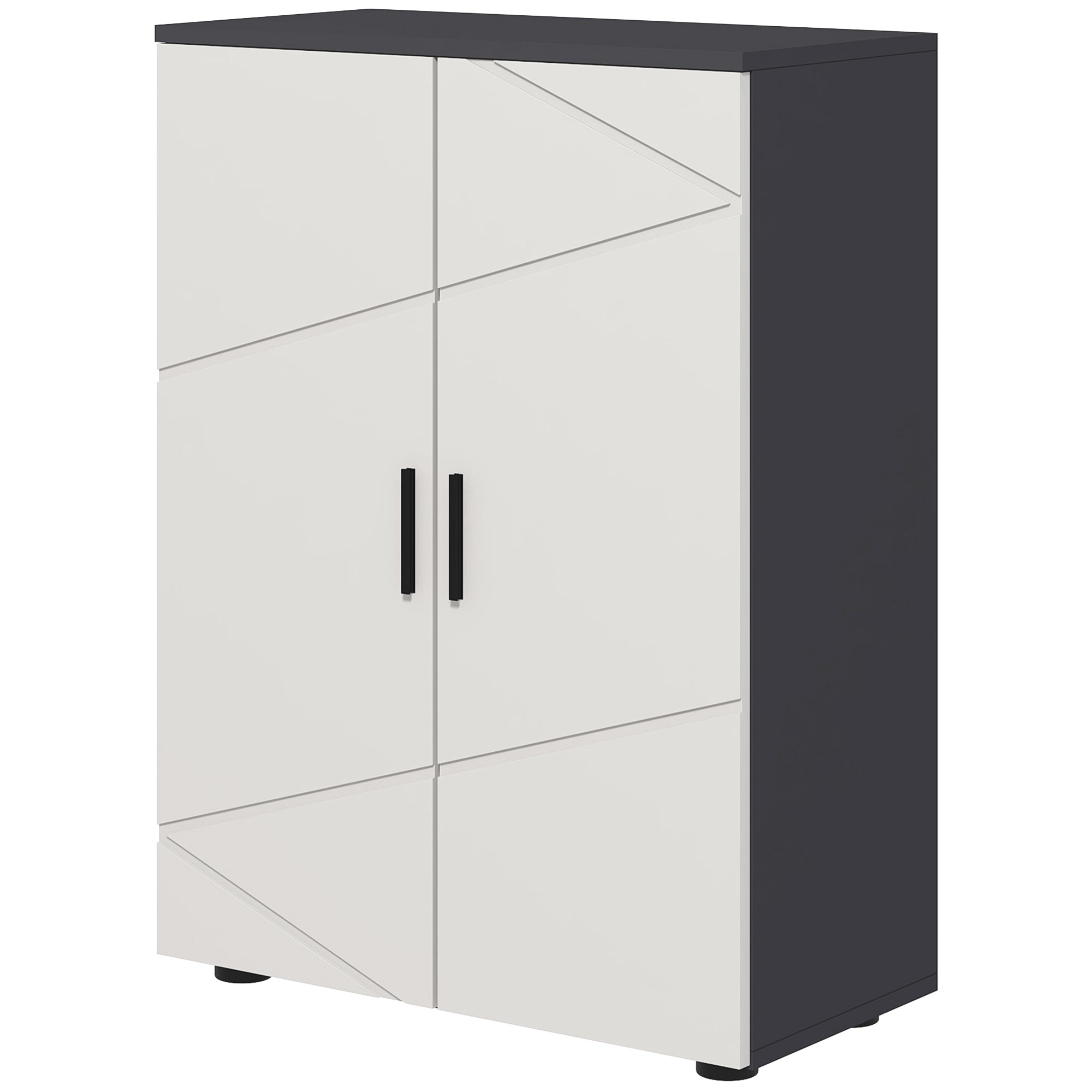 kleankin Small Bathroom Cabinet, Bathroom Storage Cabinet with 2-Doors Cupboard, 2 Adjustable Shelves and Soft Close Mechanism, Grey