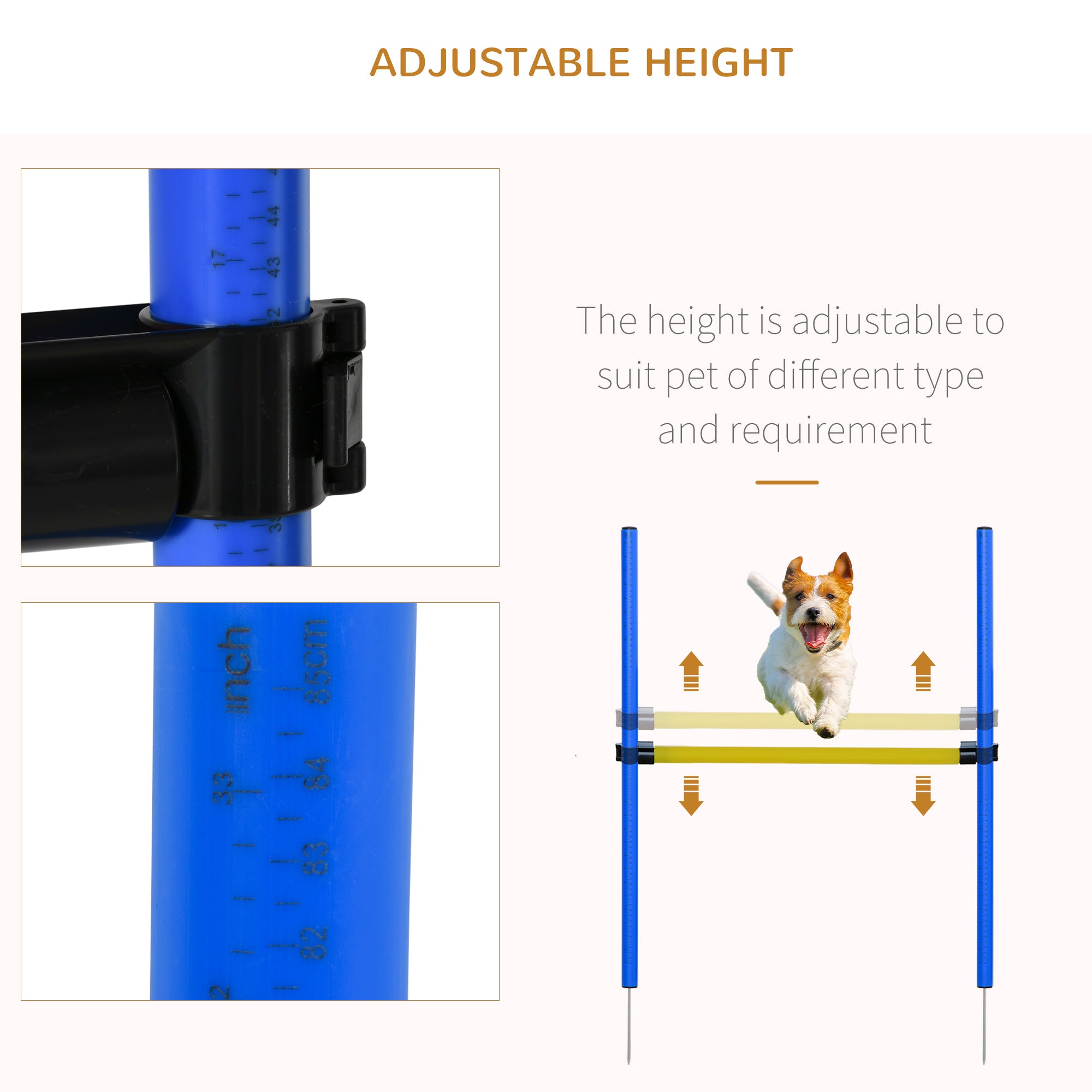 PawHut Pet Agility Training Equipment Dog Play Run Jump Obedience Training Set Adjustable (Poles + Hurdle + Tunnel + Pause Box) - North Peak Garden Furniture