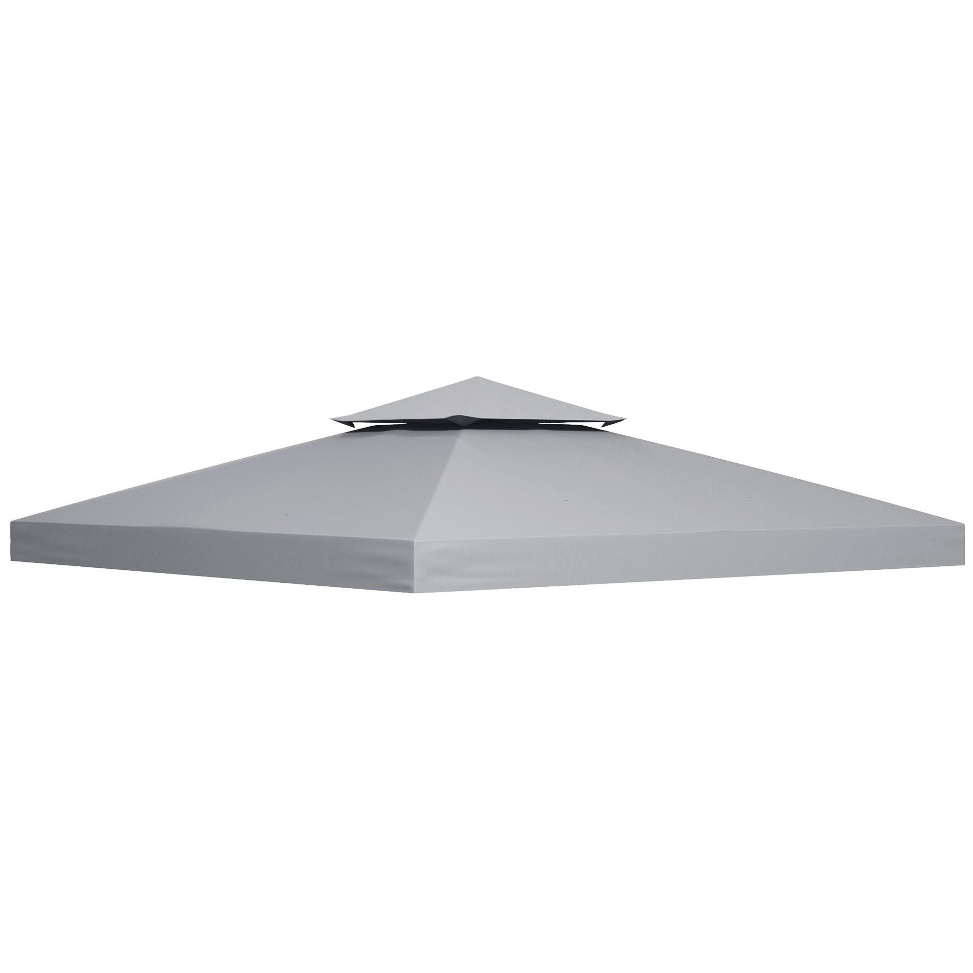 Outsunny 3(m) Gazebo Top Cover Double Tier Canopy Replacement Pavilion Roof Light Grey