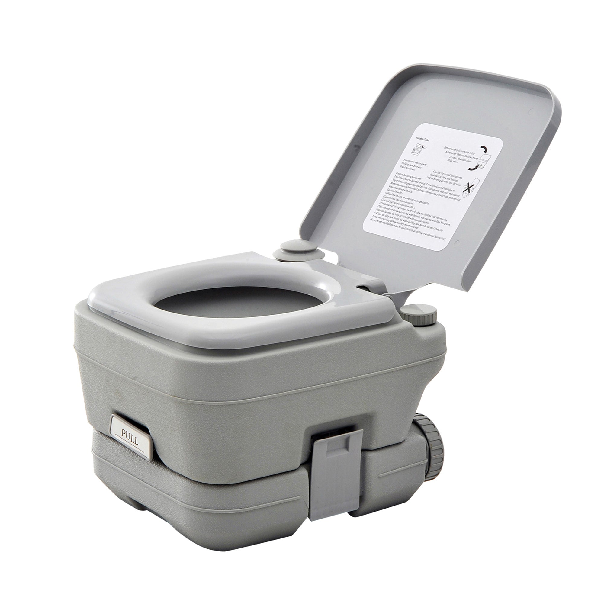 HOMCOM 10L Portable Travel Toilet Outdoor Camping Picnic with 2 Detachable Tanks & Push-button Operation, Grey - North Peak Garden Furniture