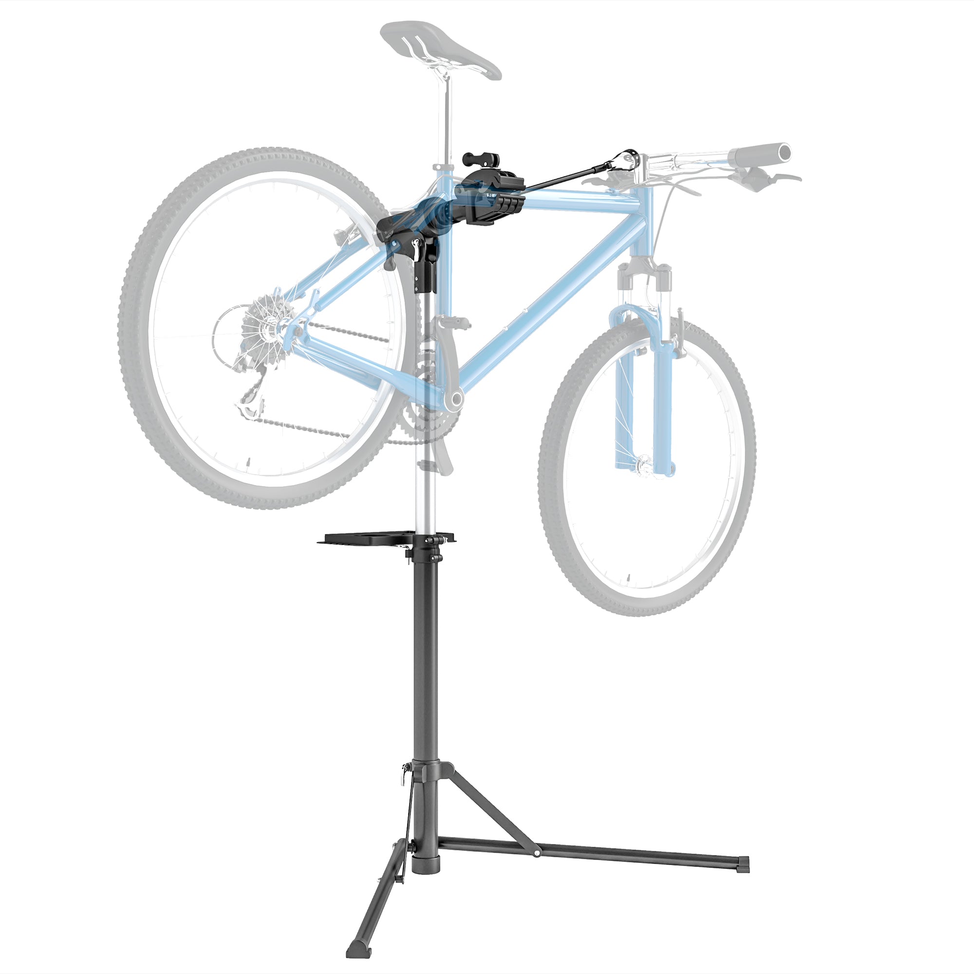 HOMCOM Bike Repair Stand, Heavy Duty Bike Stand for Maintenance, Max Load 40kg, Height Adjustable, Foldable and 360° Rotatable for Road Bike, Mountain Bike, E-Bike - North Peak Garden Furniture
