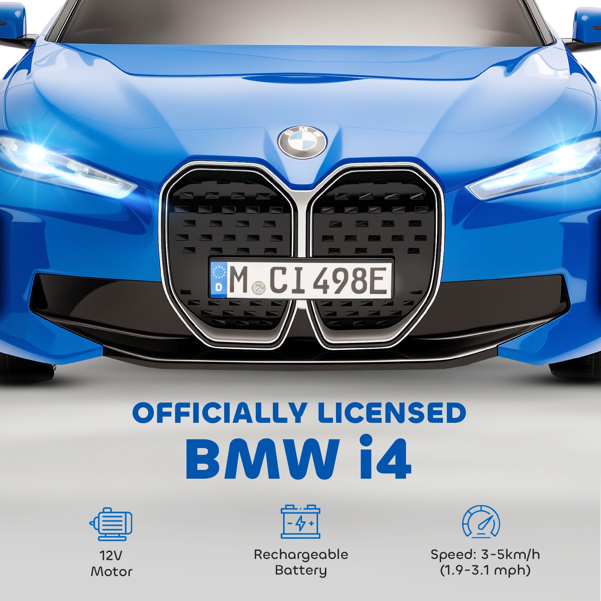 HOMCOM BMW i4 Licensed 12V Kids Electric Ride-On Car