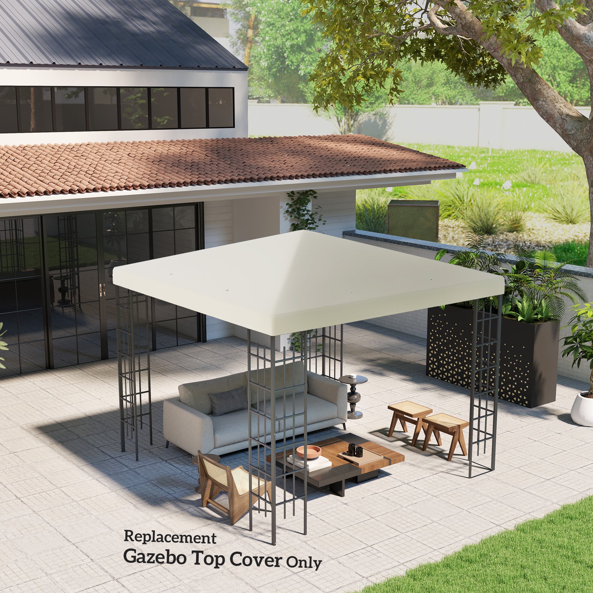 Outsunny 3 x 3(m) Gazebo Frame Replacement - Cream - North Peak Garden Furniture