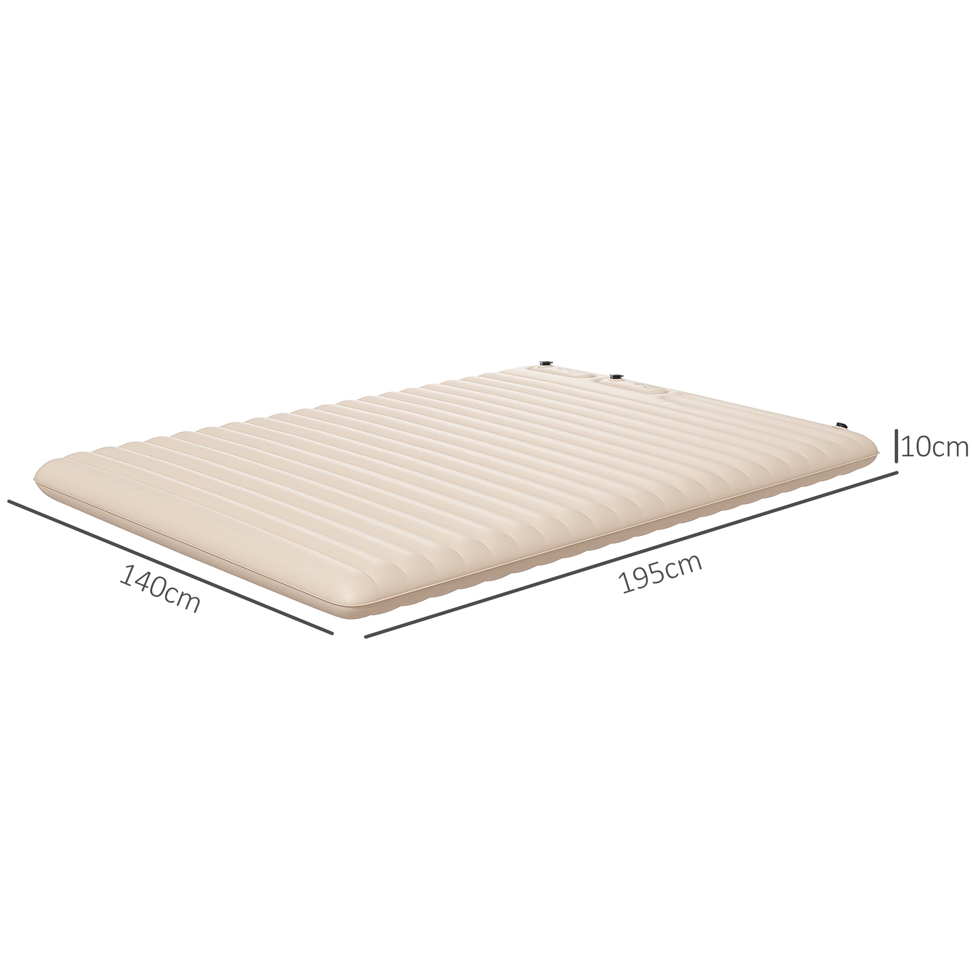 Outsunny Double Inflatable Mattress, with Built-In Pump - White - North Peak Garden Furniture