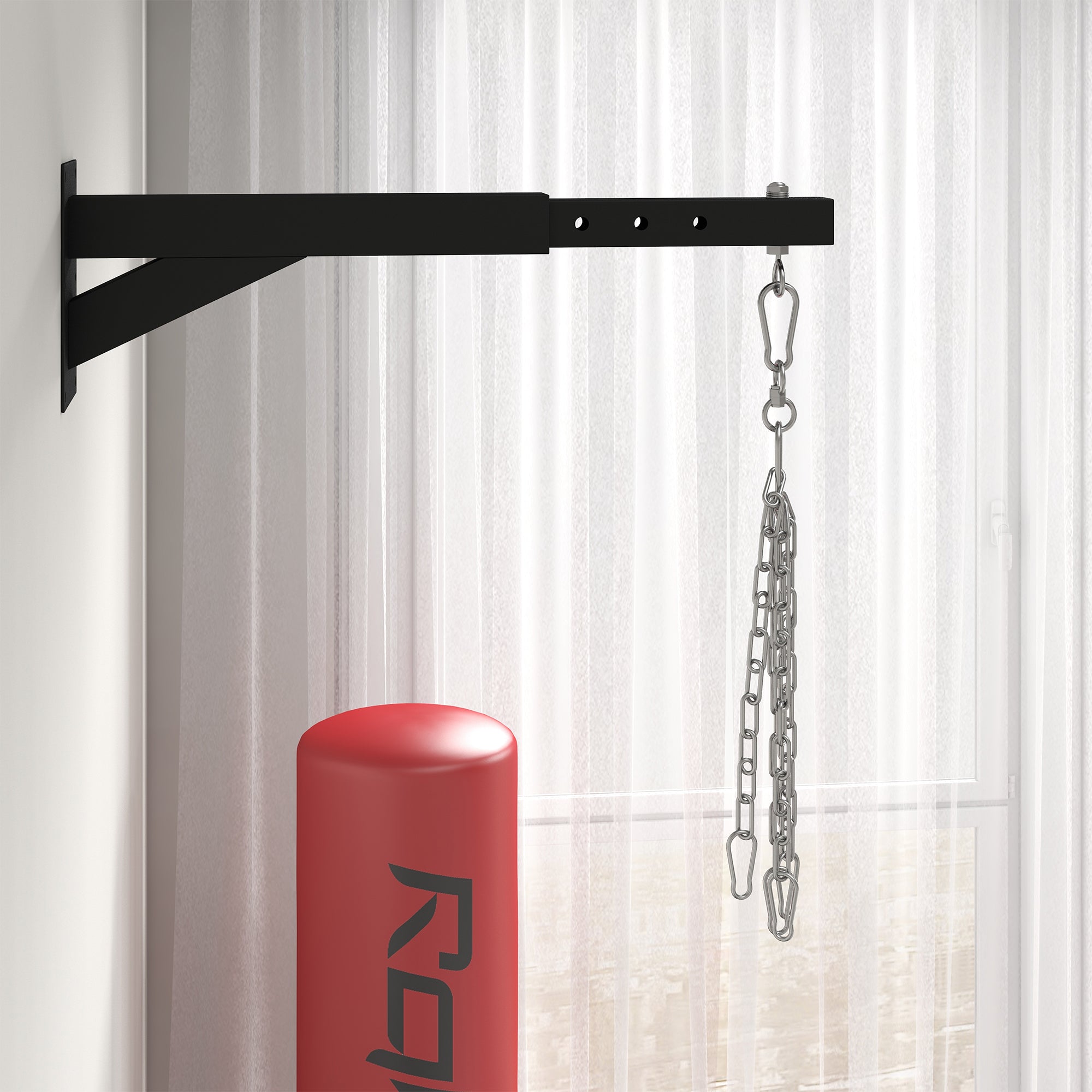 SPORTNOW Punch Bag Wall Bracket, 5-Length Adjustable Boxing Bag Bracket for Kickboxing, Muay Thai, Punching Training - North Peak Garden Furniture