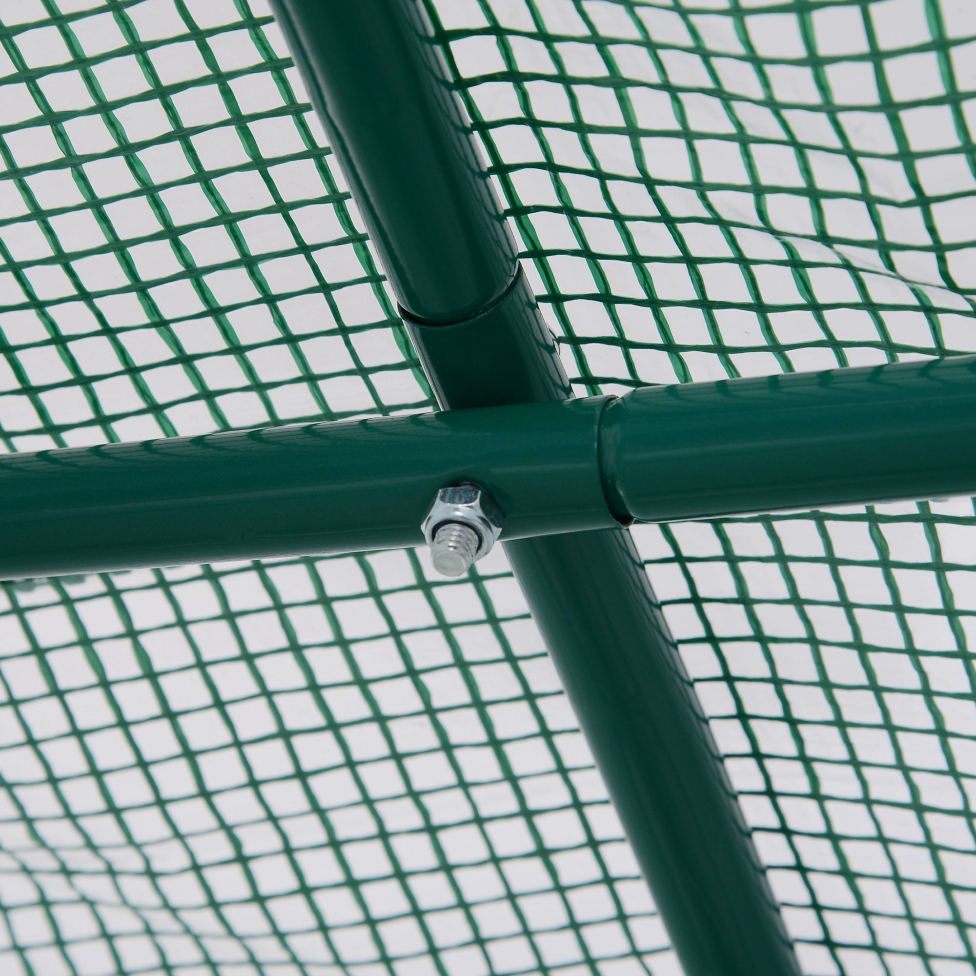Outsunny Reinforced Walk in Polytunnel Greenhouse with Roll Up Door, Galvanised Steel Frame and Zipped Door Windows, 2.5 x 2 m - North Peak Garden Furniture