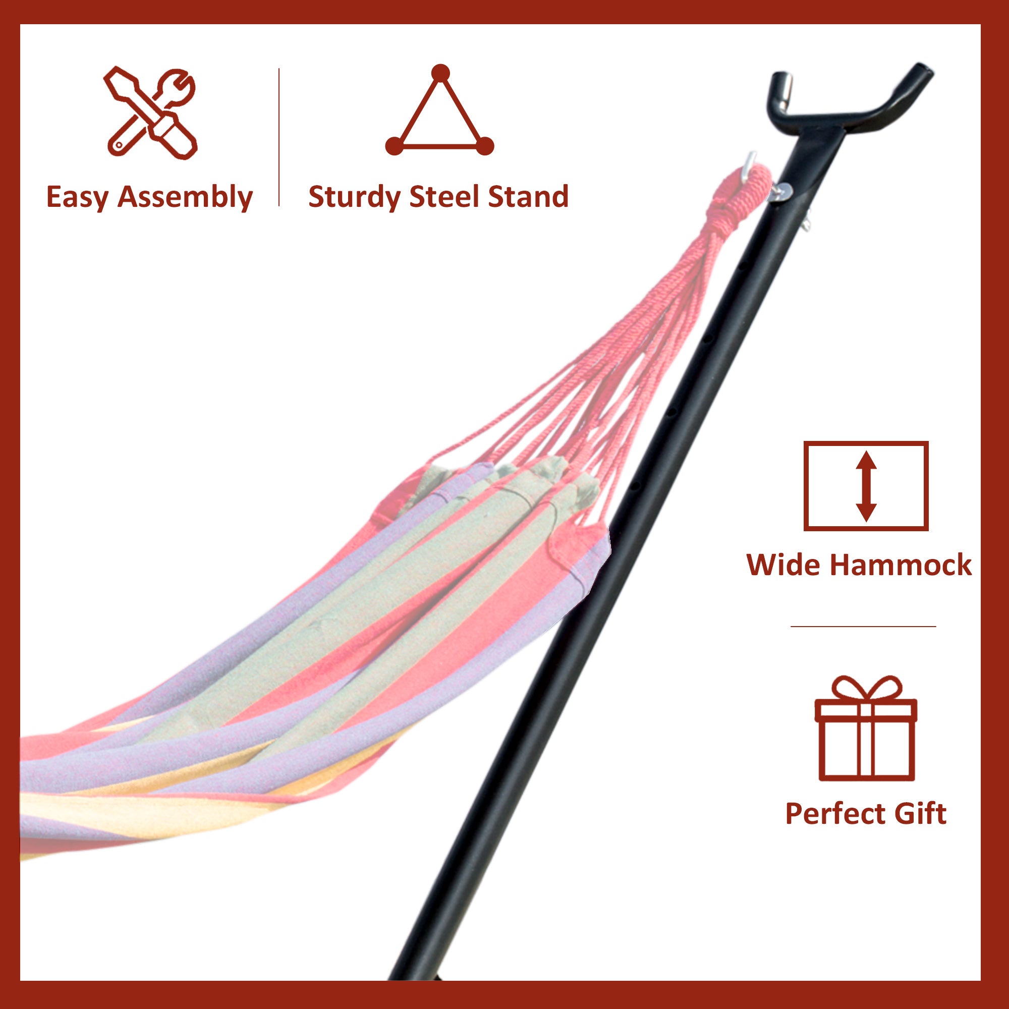 Outsunny 2.86m Universal Hammock Stand Metal Frame Garden Camping Picnic Outdoor Patio Replacement – Stand Only - North Peak Garden Furniture