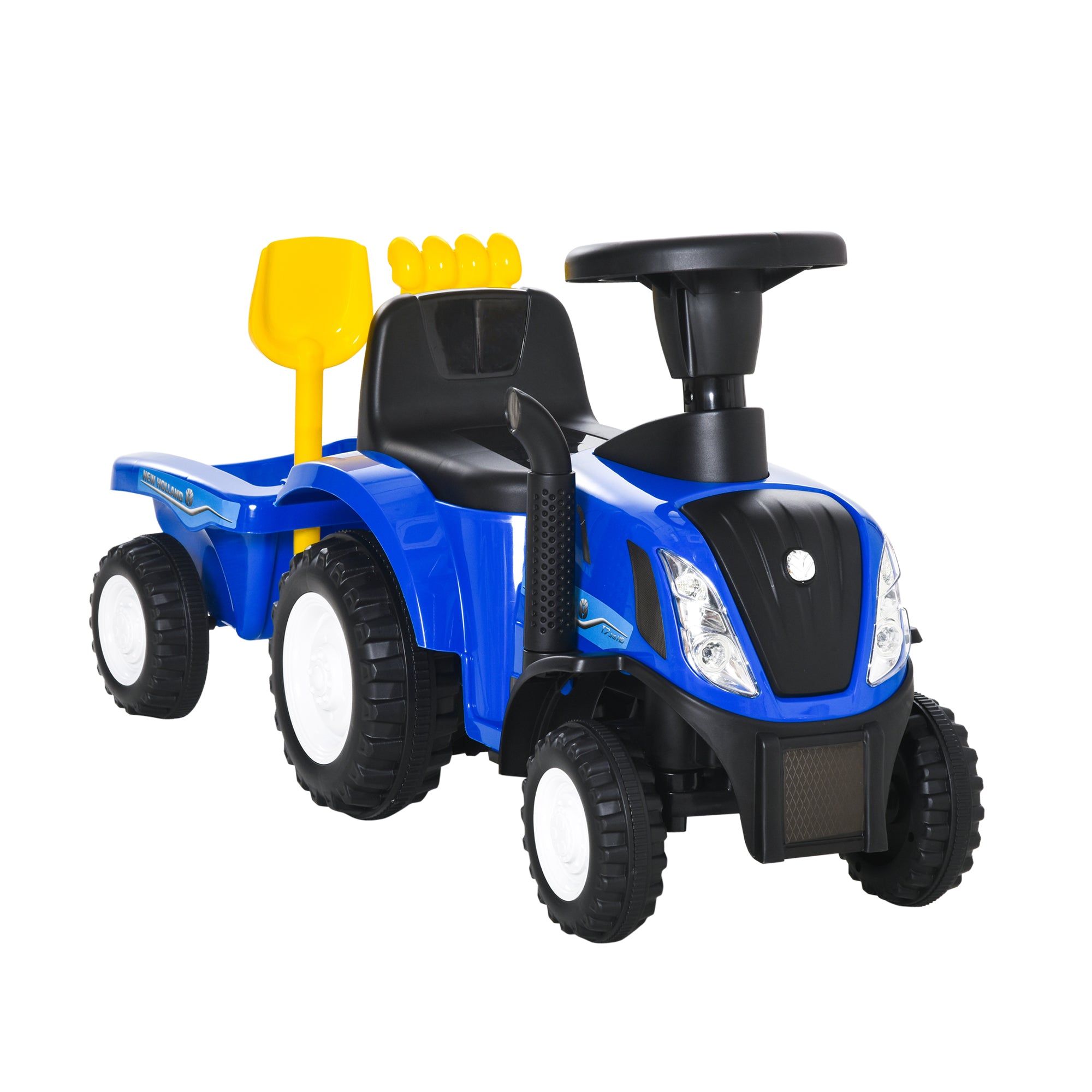 HOMCOM Ride On Tractor Toddler Walker Foot To Floor Slider w/ Horn Storage Steering Wheel for 1-3 Years Old Blue - North Peak Garden Furniture