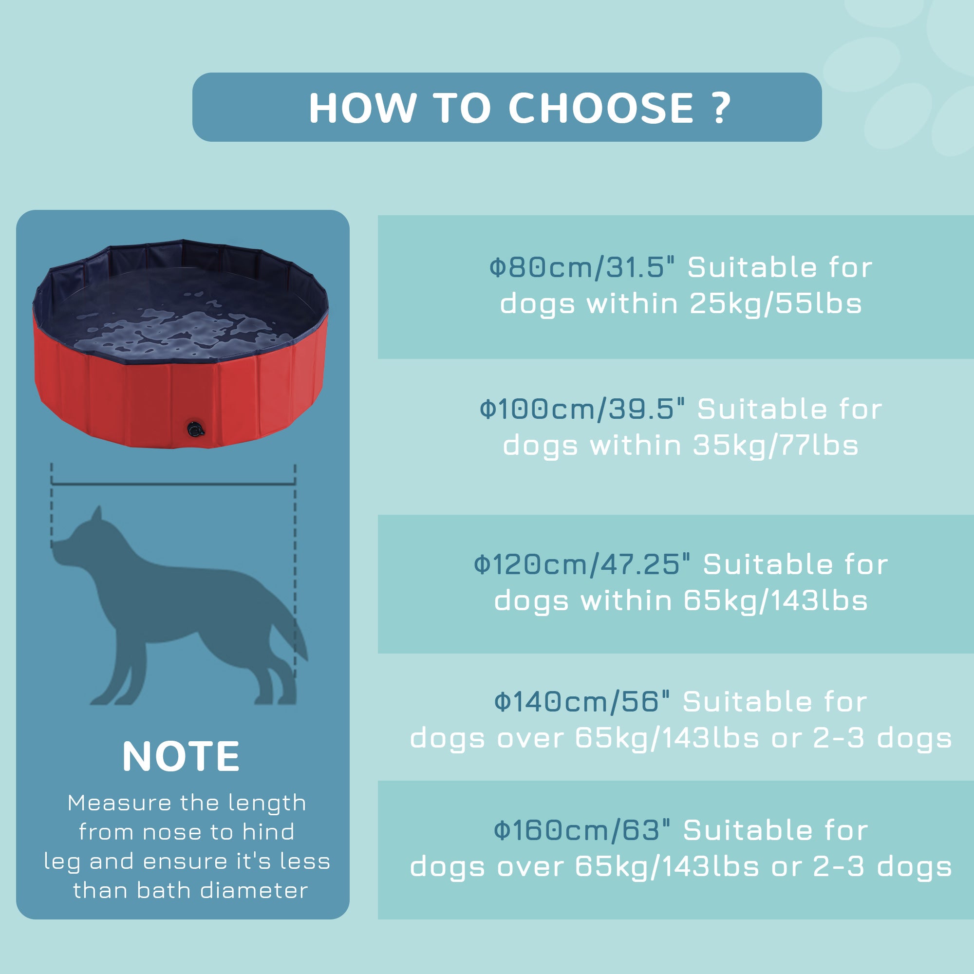 PawHut Foldable Dog Paddling Pool Pet Cat Swimming Pool Indoor/ Outdoor Collapsible Summer Bathing Tub Shower Tub Puppy Washer, Φ 100 x 30H cm, Red - North Peak Garden Furniture