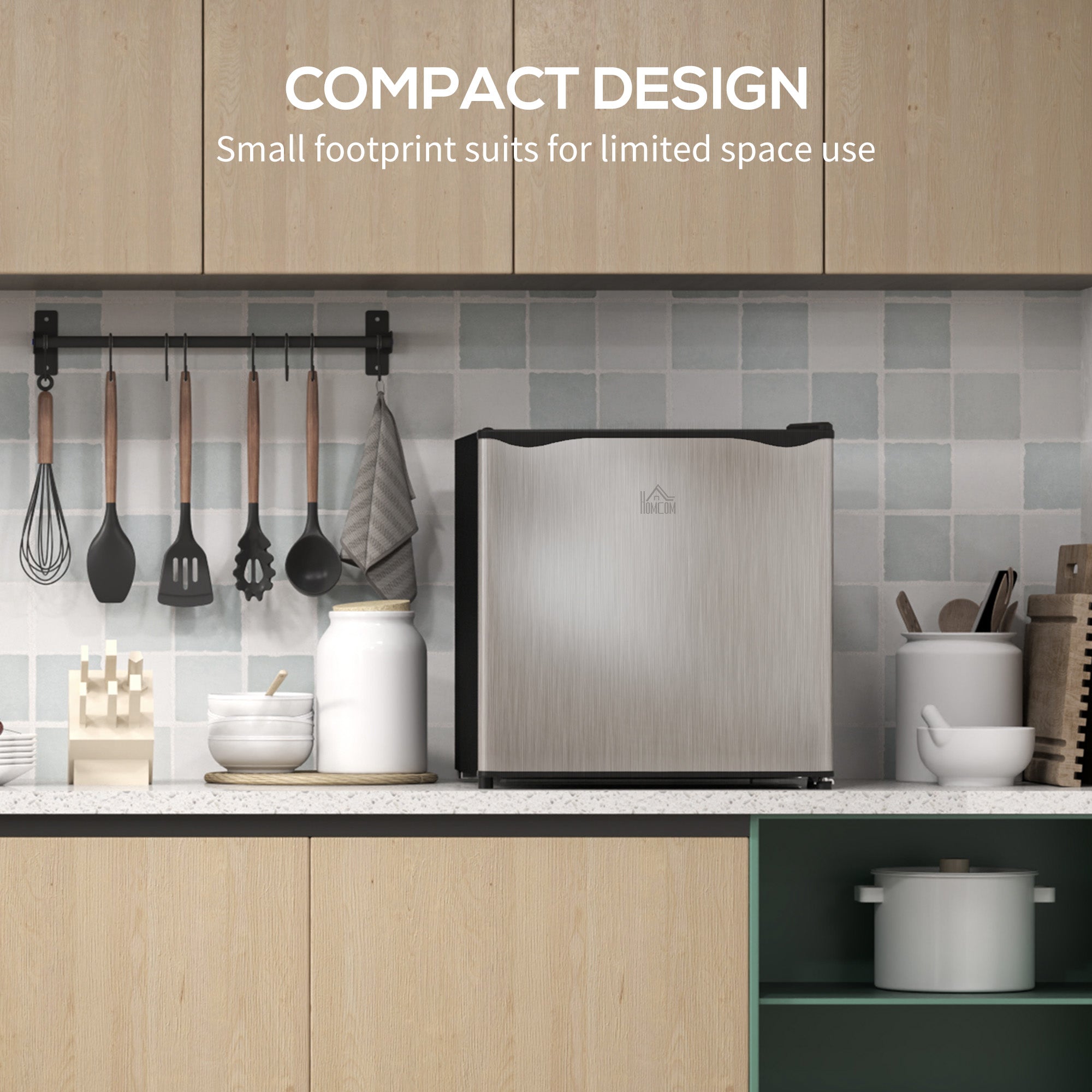 HOMCOM 35L Mini Freezer, -24℃ to -14℃ Temperature - Silver Tone - North Peak Garden Furniture
