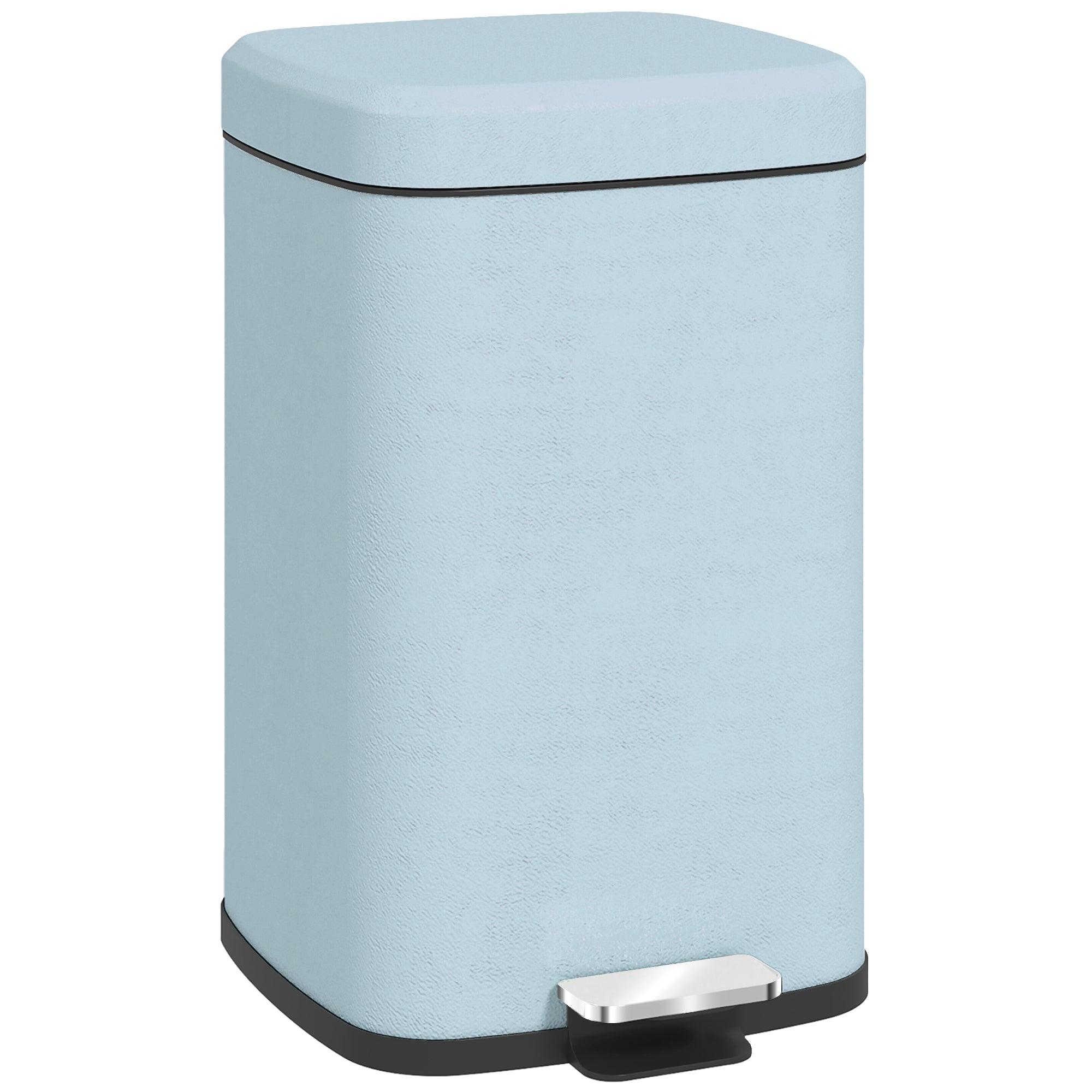 HOMCOM 20L Modern Boxy Metal Home Kitchen Bin - Light Green - North Peak Garden Furniture
