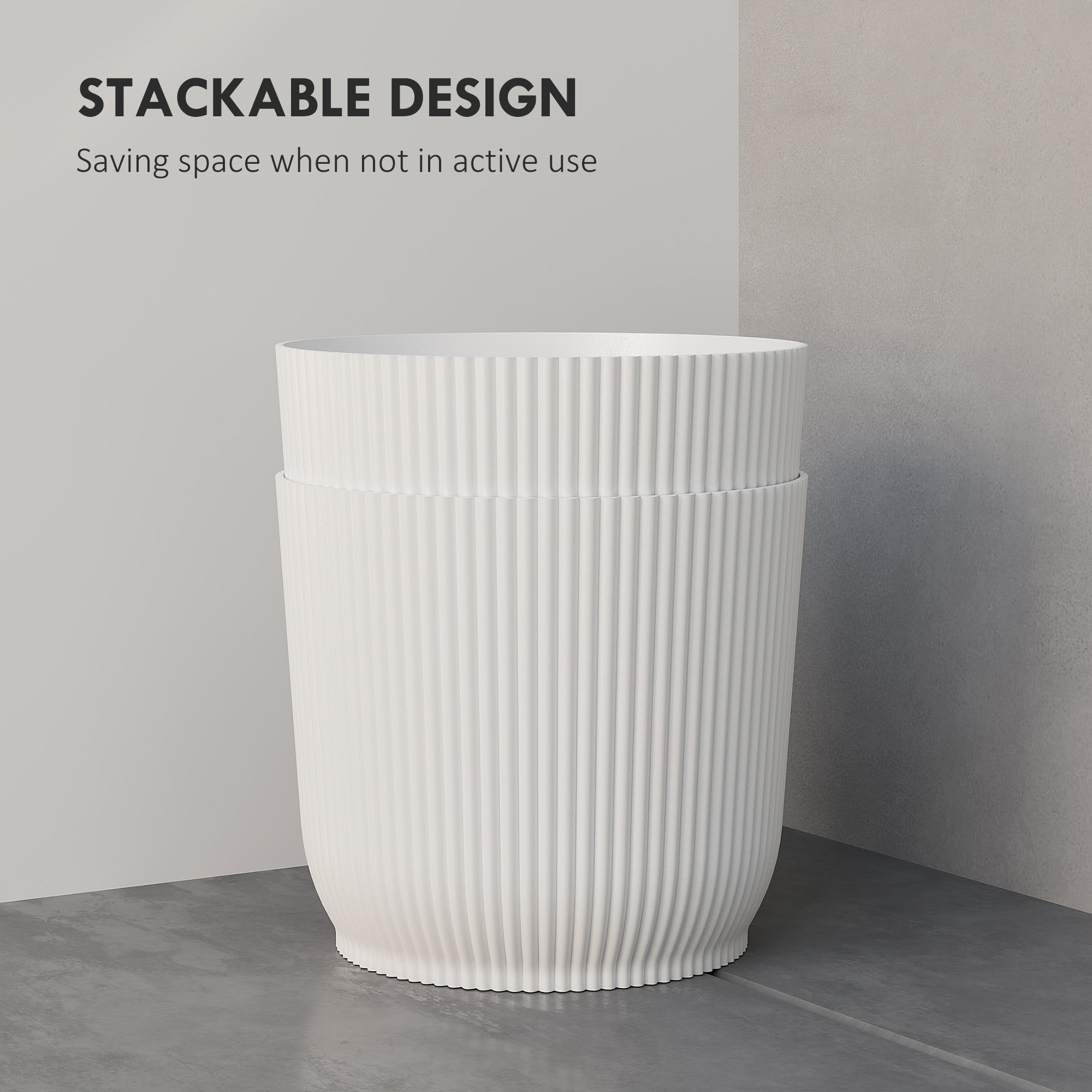 Outsunny Set of Two Ф22cm Planters - White - North Peak Garden Furniture